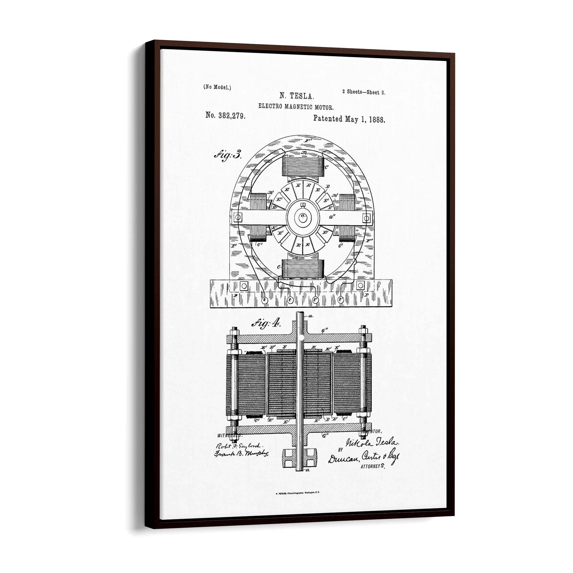 Vintage Electro Motor Patent Wall Art #2 - The Affordable Art Company