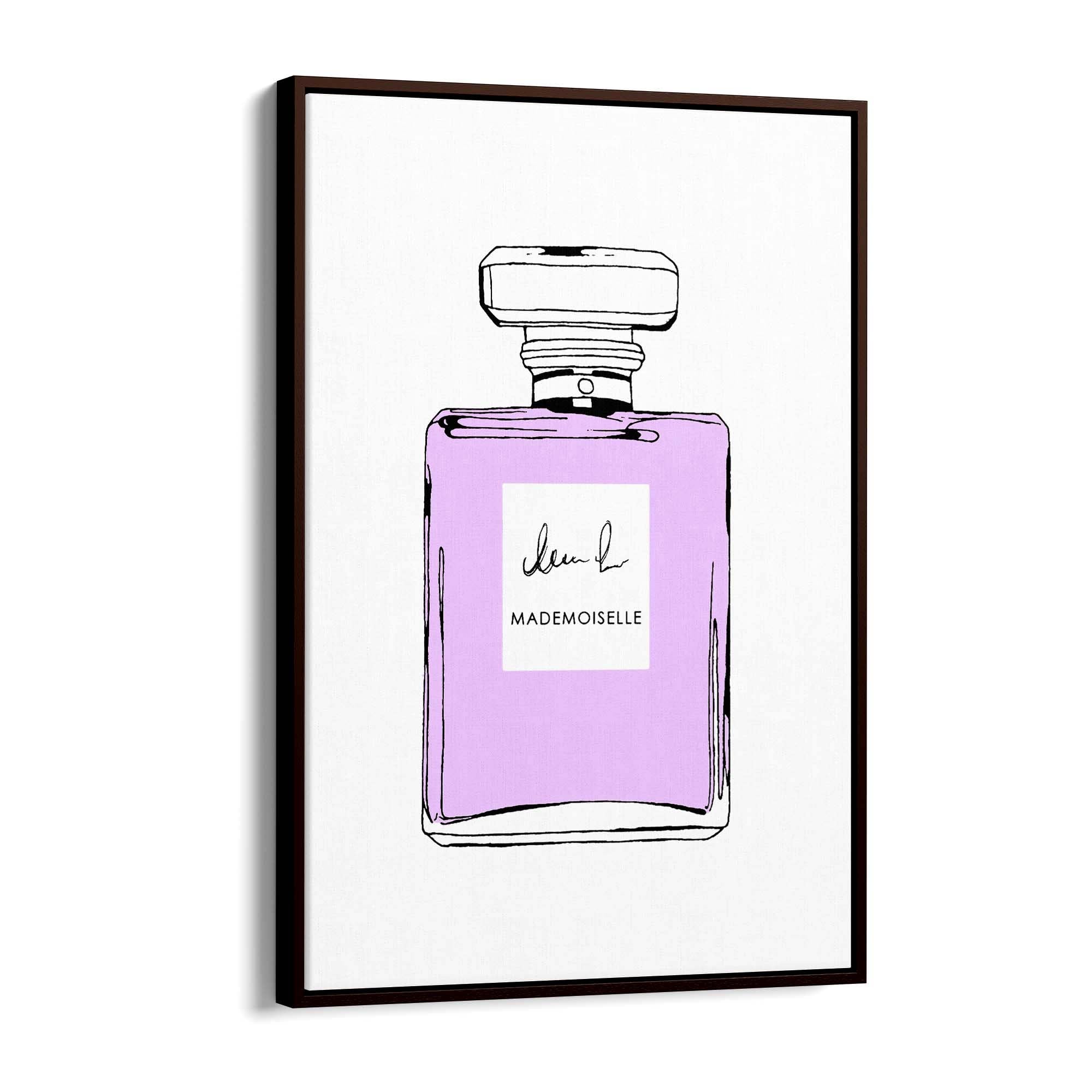 Violet Minimal Perfume Bottle Fashion Wall Art - The Affordable Art Company