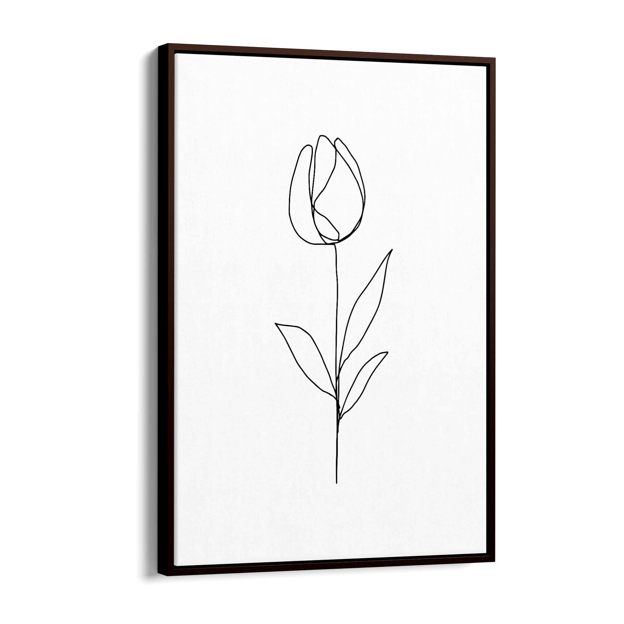 Minimal Tulip Flower Line Drawing Wall Art #5 - The Affordable Art Company