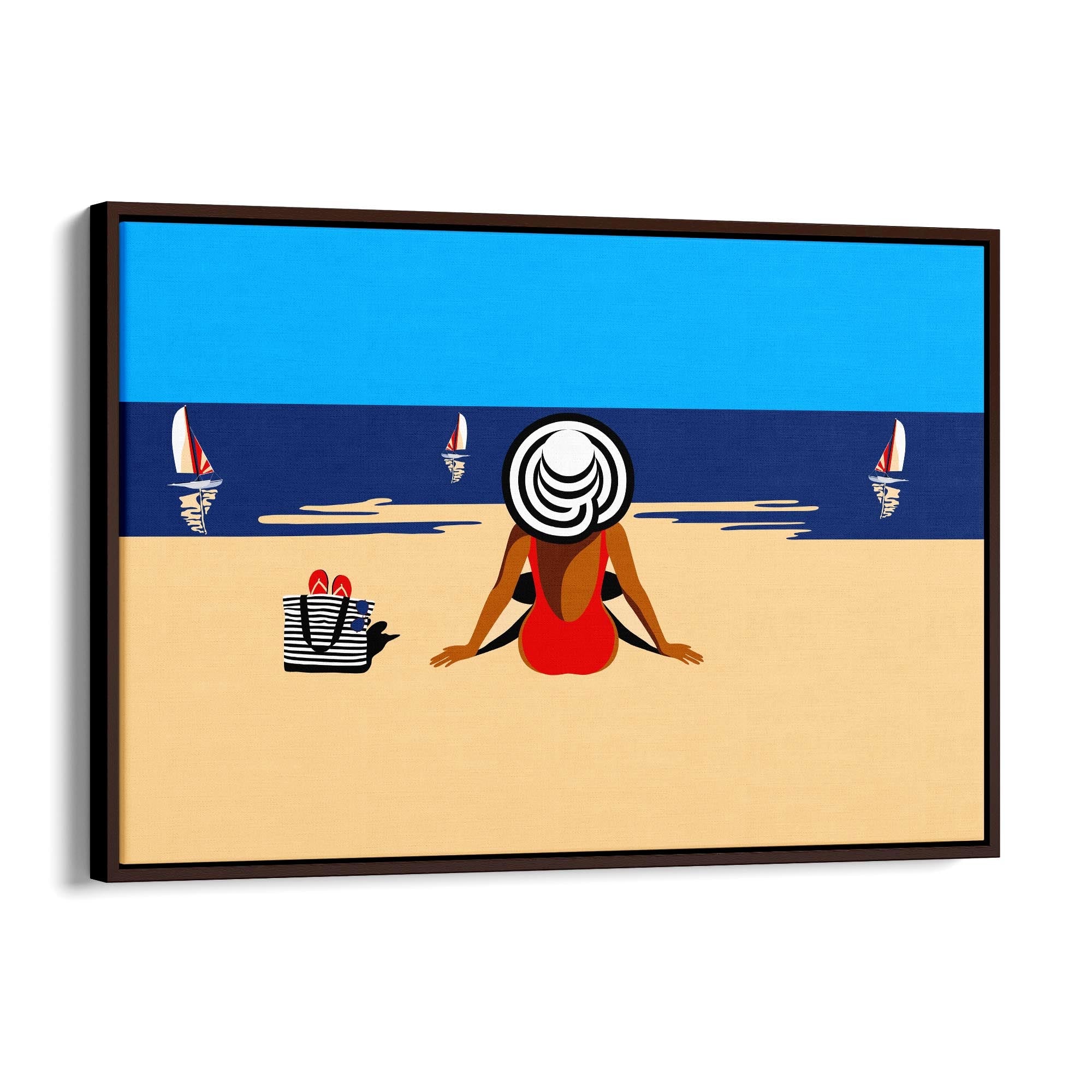 Retro Summer Beach Coastal Fashion Wall Art #4 - The Affordable Art Company