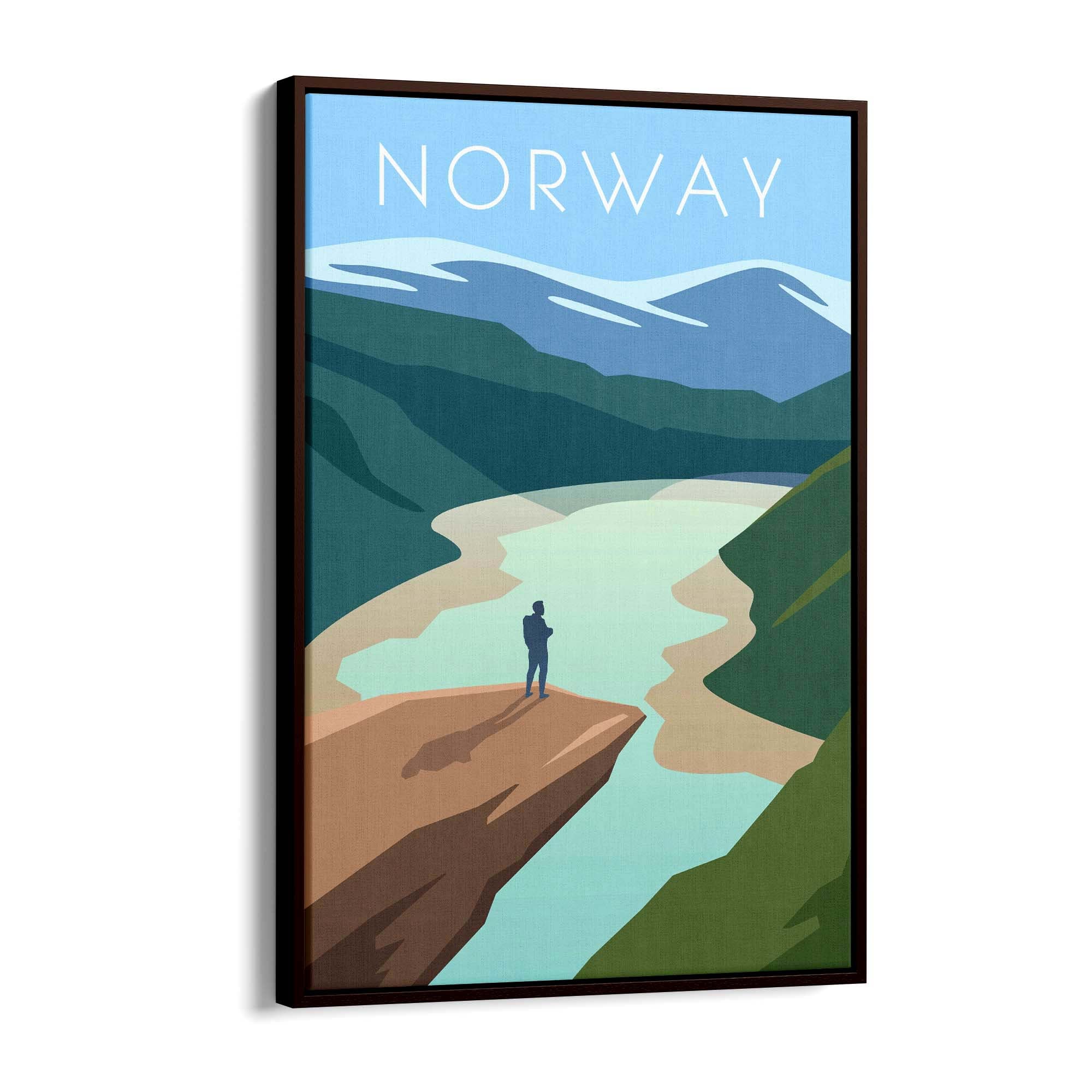 Retro Norway World Travel Vintage Wall Art - The Affordable Art Company