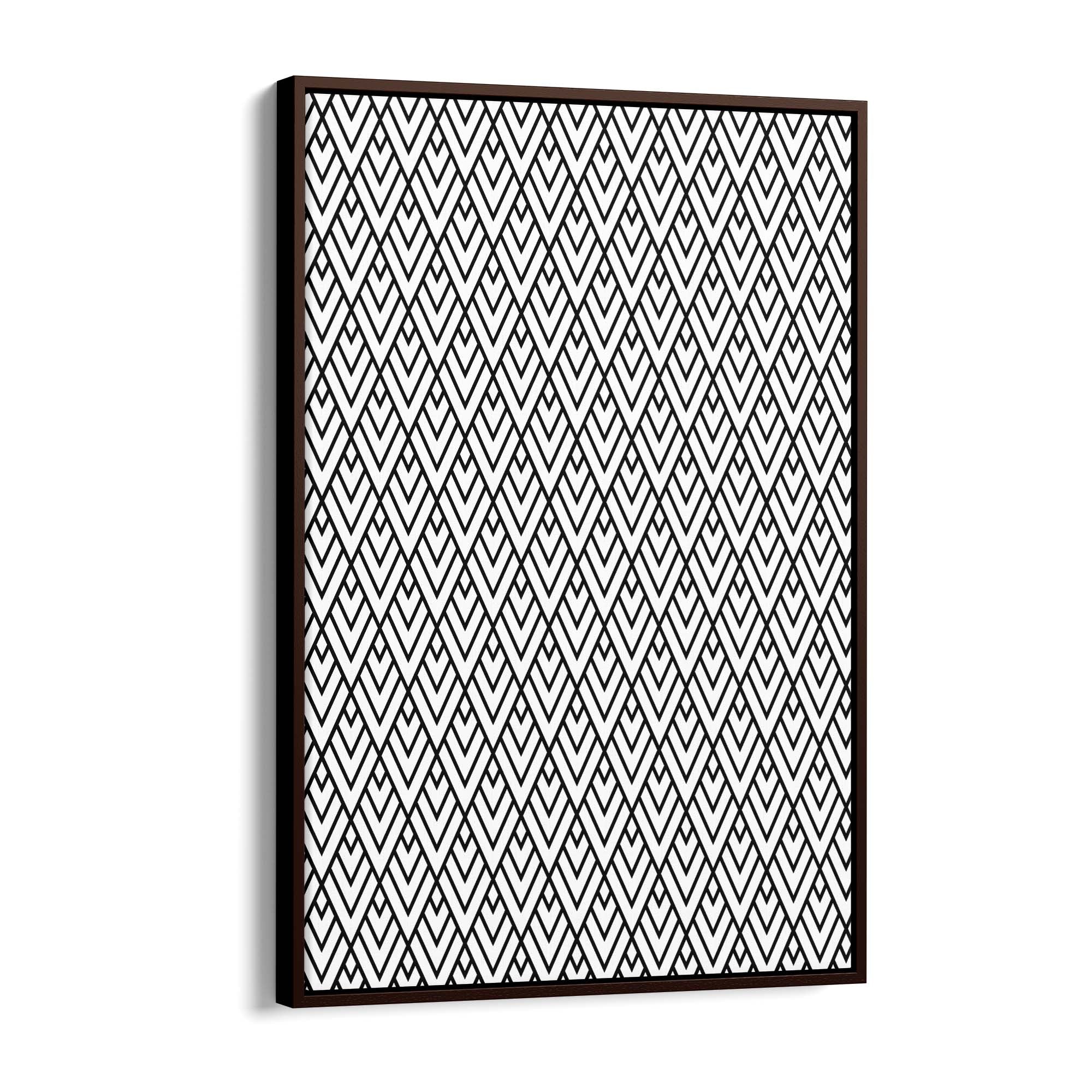 Minimal Geometric Pattern Black & White Wall Art #2 - The Affordable Art Company