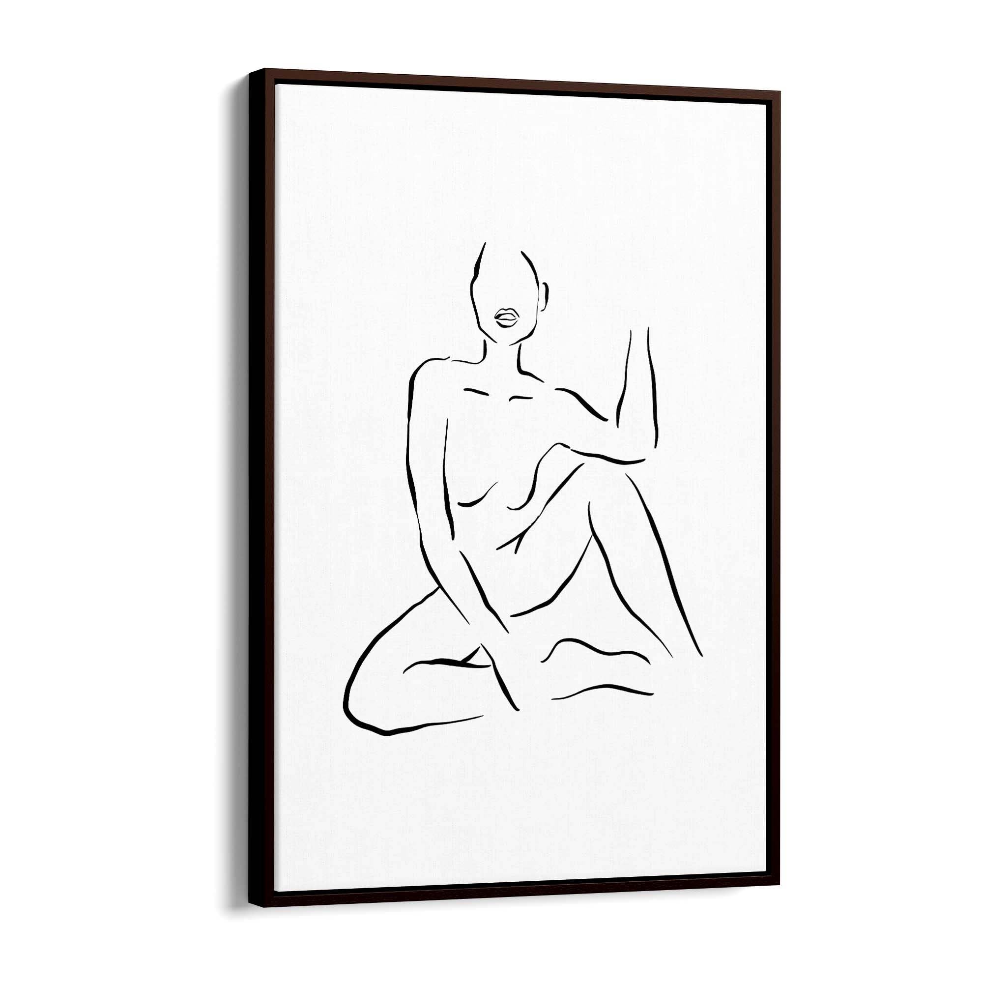 Nude Female Body Minimal Line Drawing Wall Art #2 - The Affordable Art Company