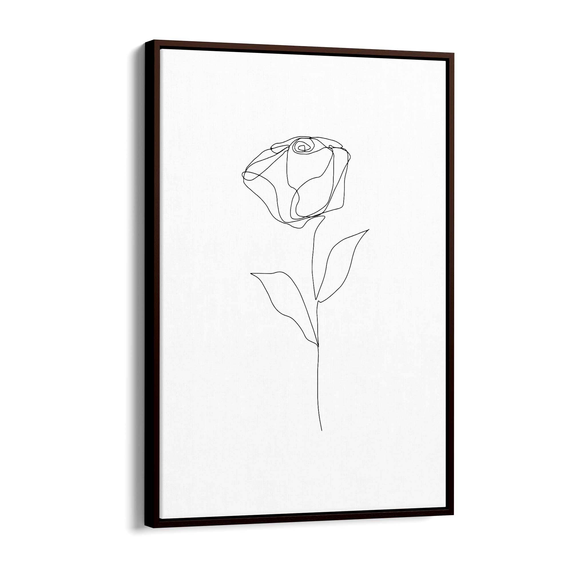 Minimal Rose Flower Line Drawing Abstract Wall Art #5 - The Affordable Art Company