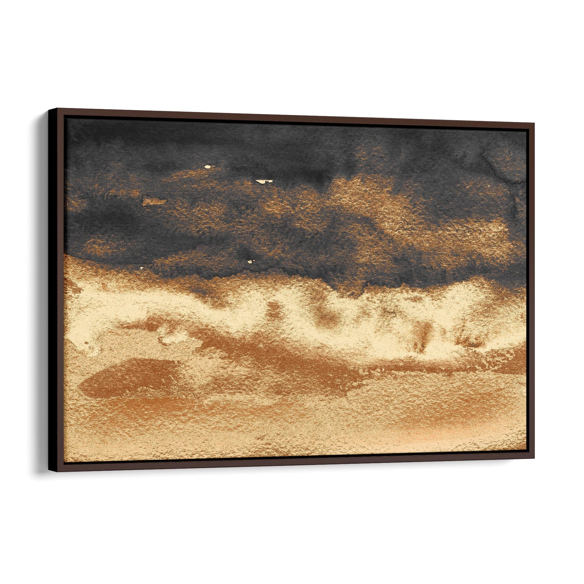 Black and Gold Abstract Painting Minimal Wall Art #1 - The Affordable Art Company