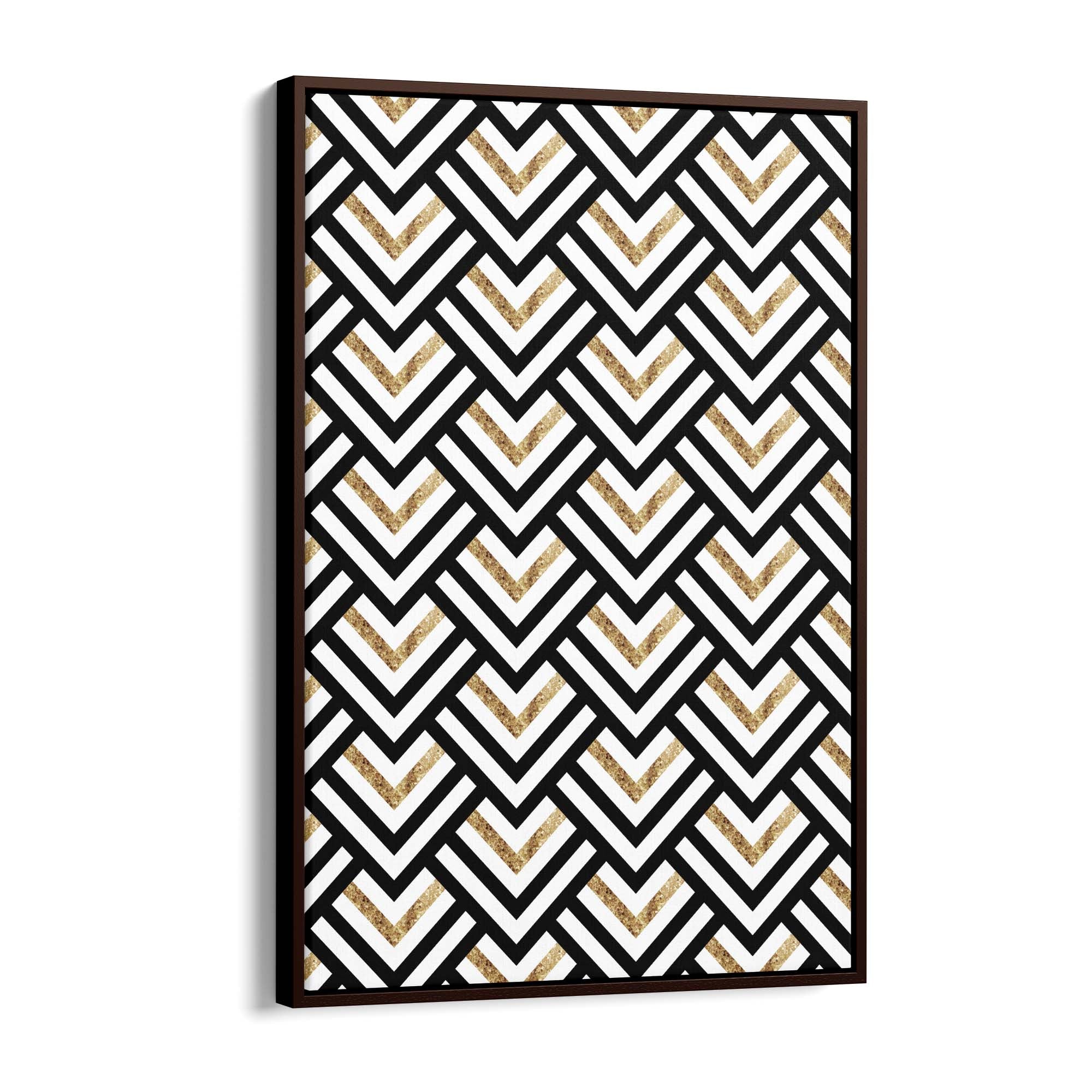 Geometric Pattern Abstract Black & White Wall Art #4 - The Affordable Art Company