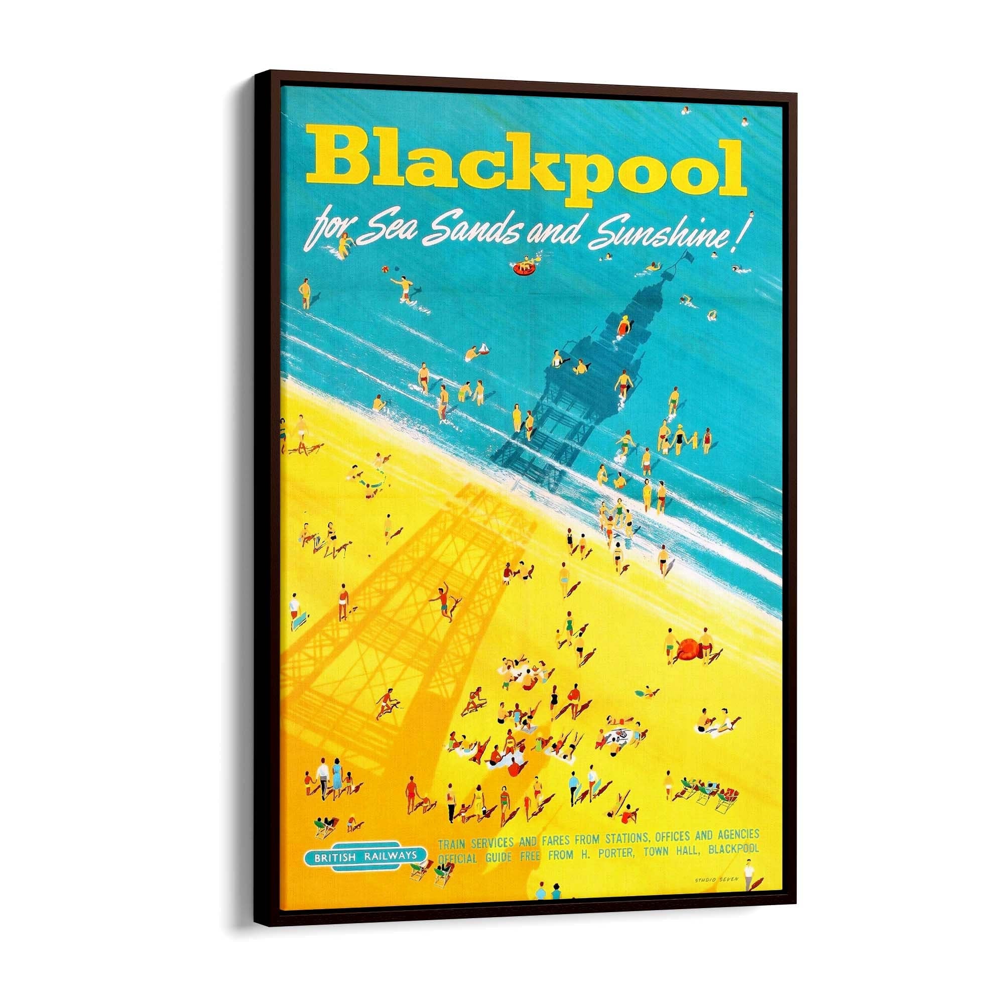 Blackpool, England Vintage Travel UK Wall Art - The Affordable Art Company