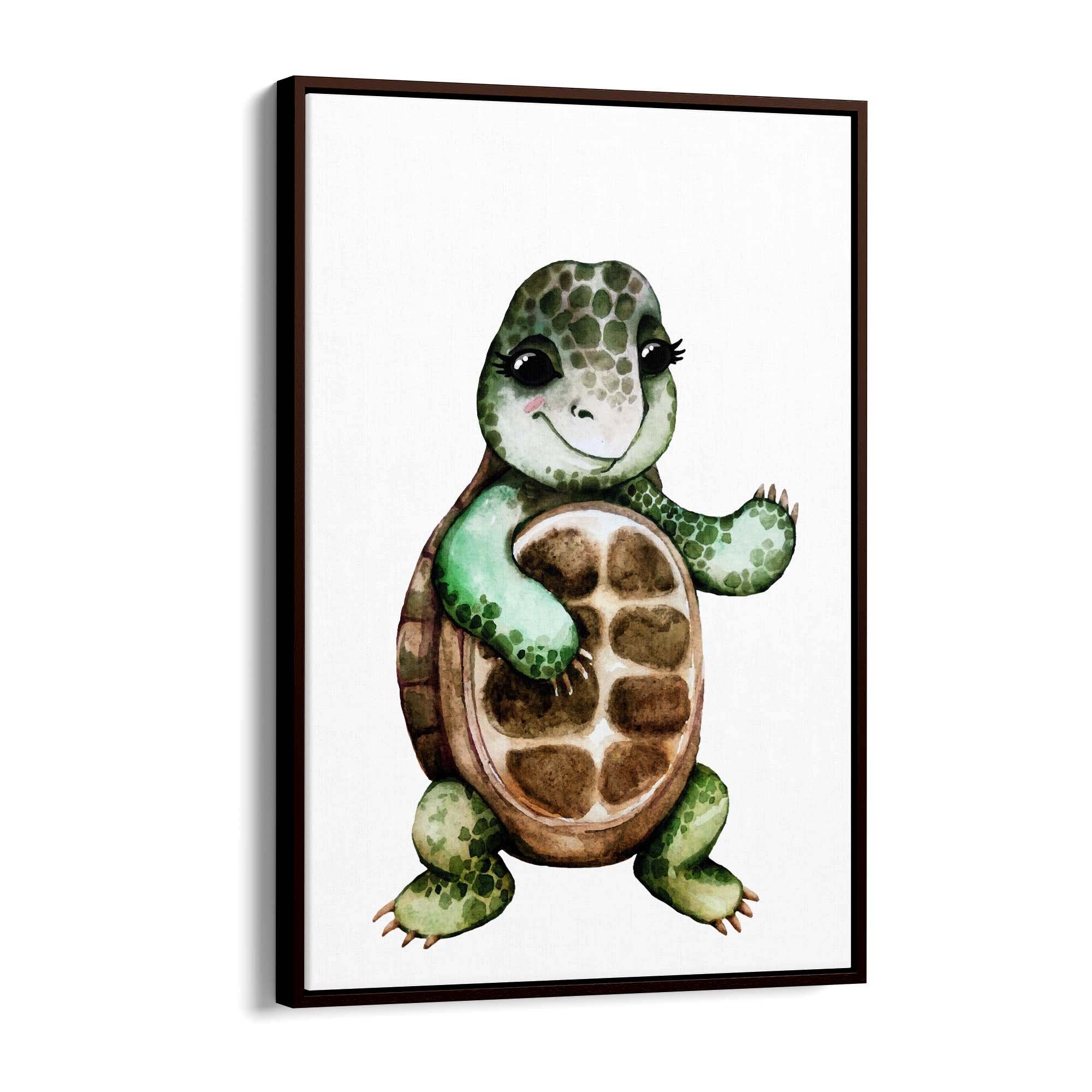 Cartoon Tortoise Cute Nursery Baby Animal Art #1 - The Affordable Art Company