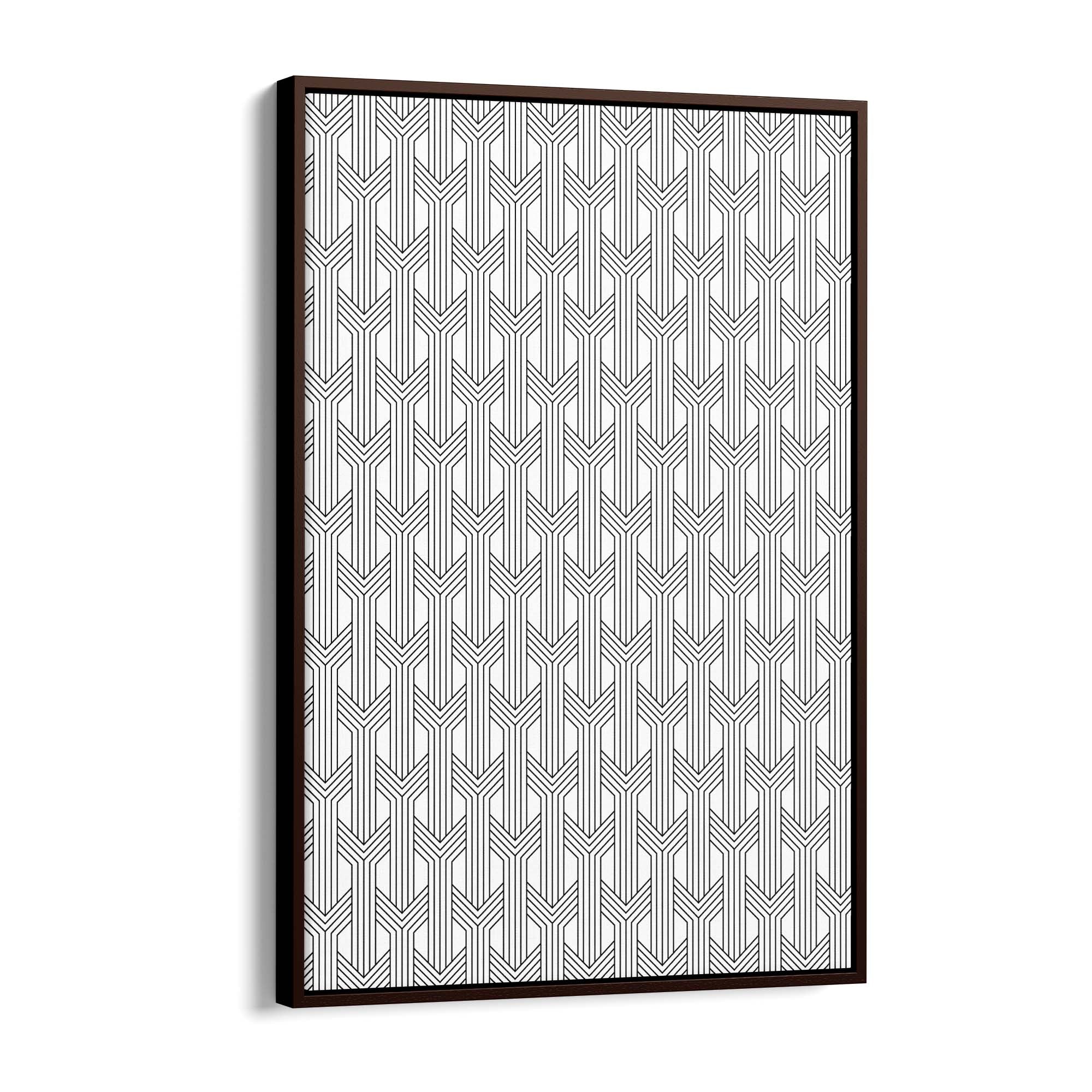 Geometric Pattern Abstract Black & White Wall Art #2 - The Affordable Art Company
