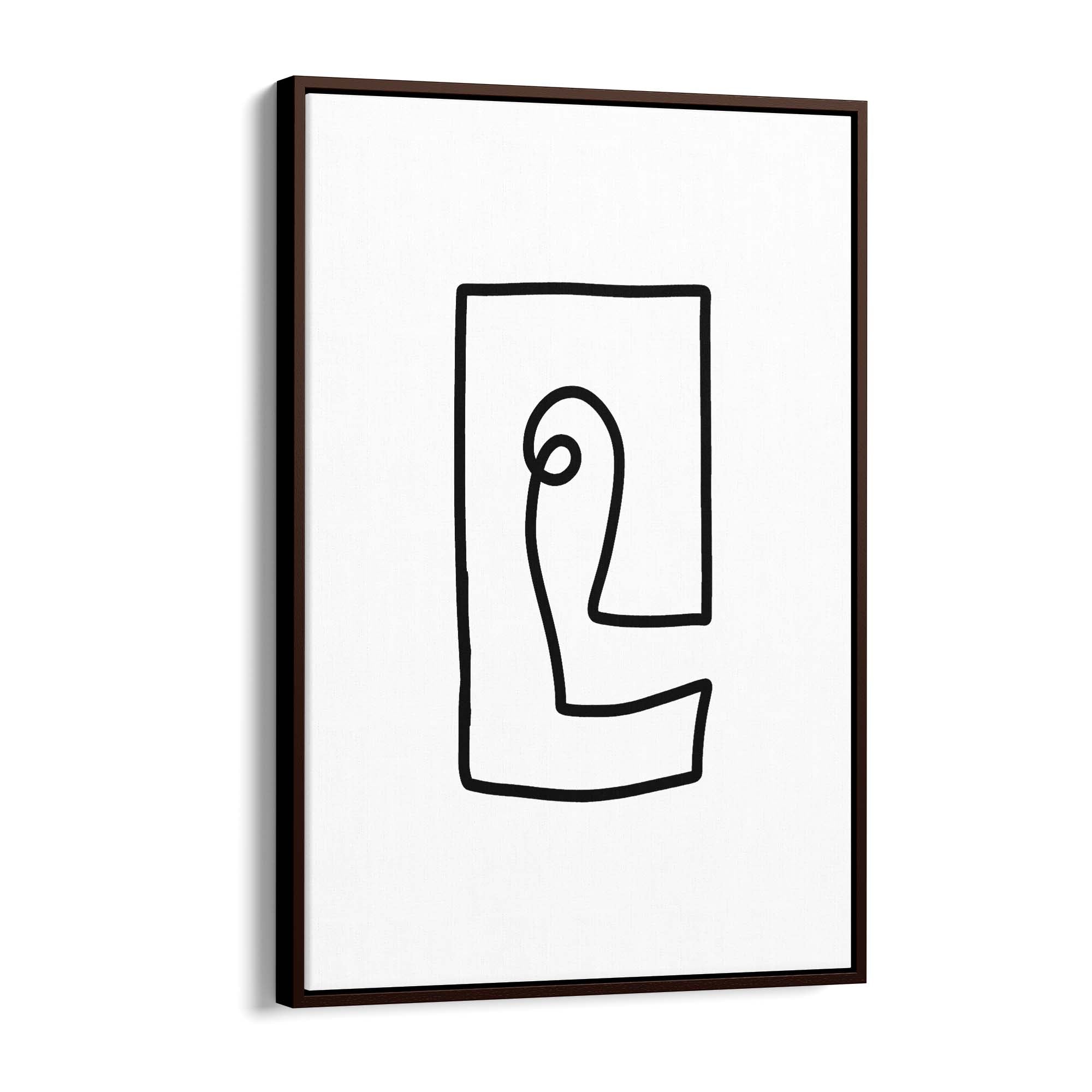 Squared Abstract Face Minimal Drawing Wall Art - The Affordable Art Company