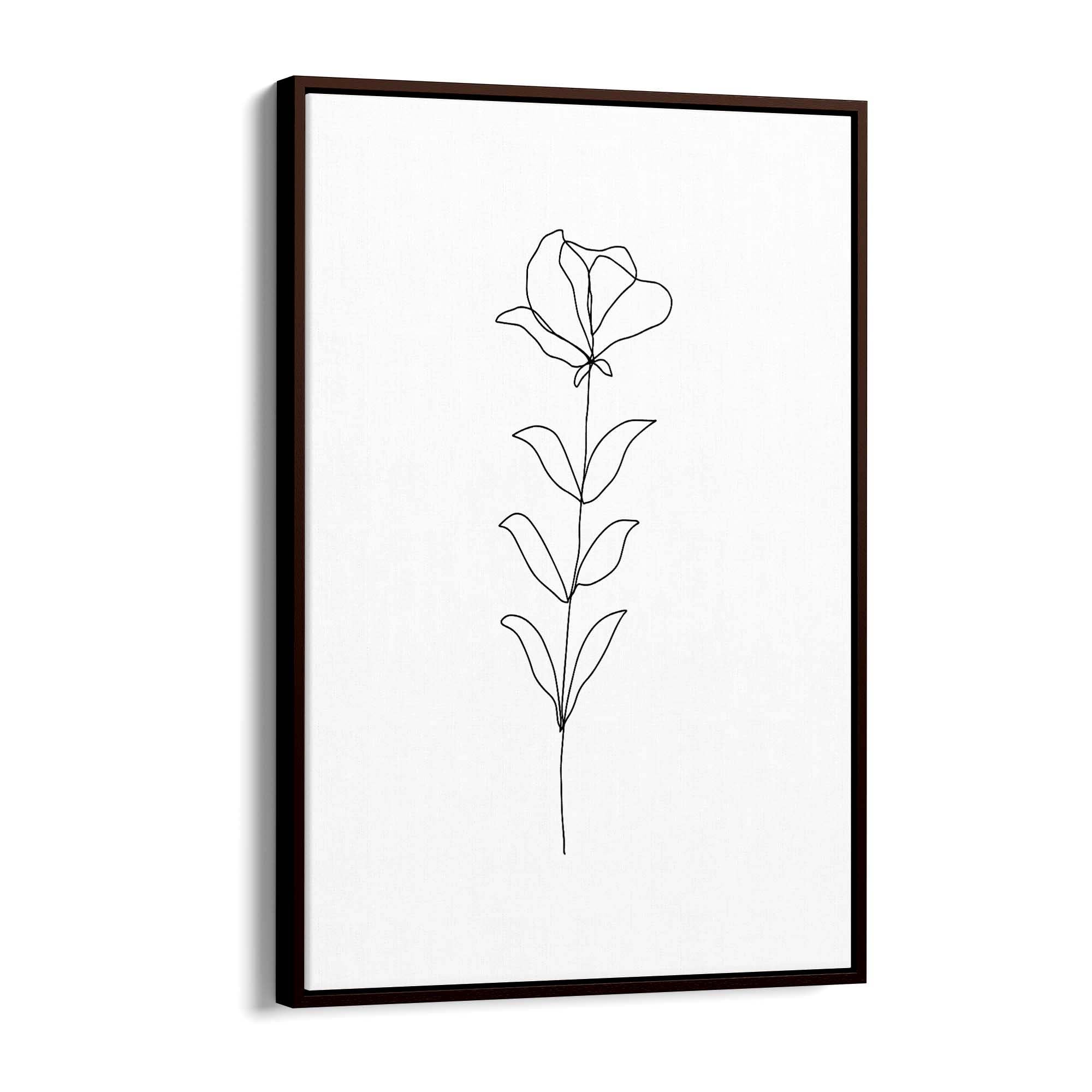 Minimal Floral Drawing Flower Abstract Wall Art #39 - The Affordable Art Company