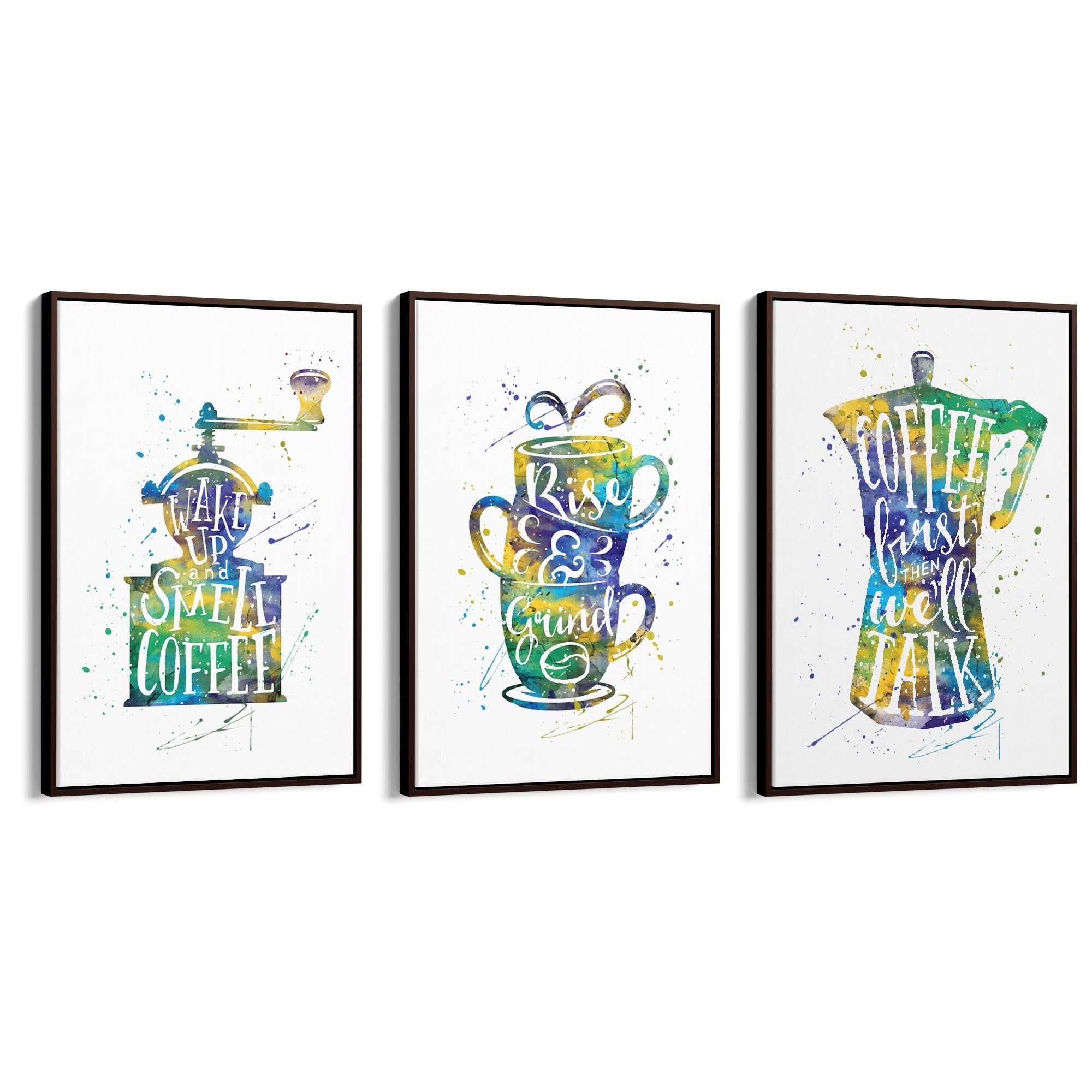 Set of Coffee Lovers Kitchen Cafe Style Wall Art - The Affordable Art Company