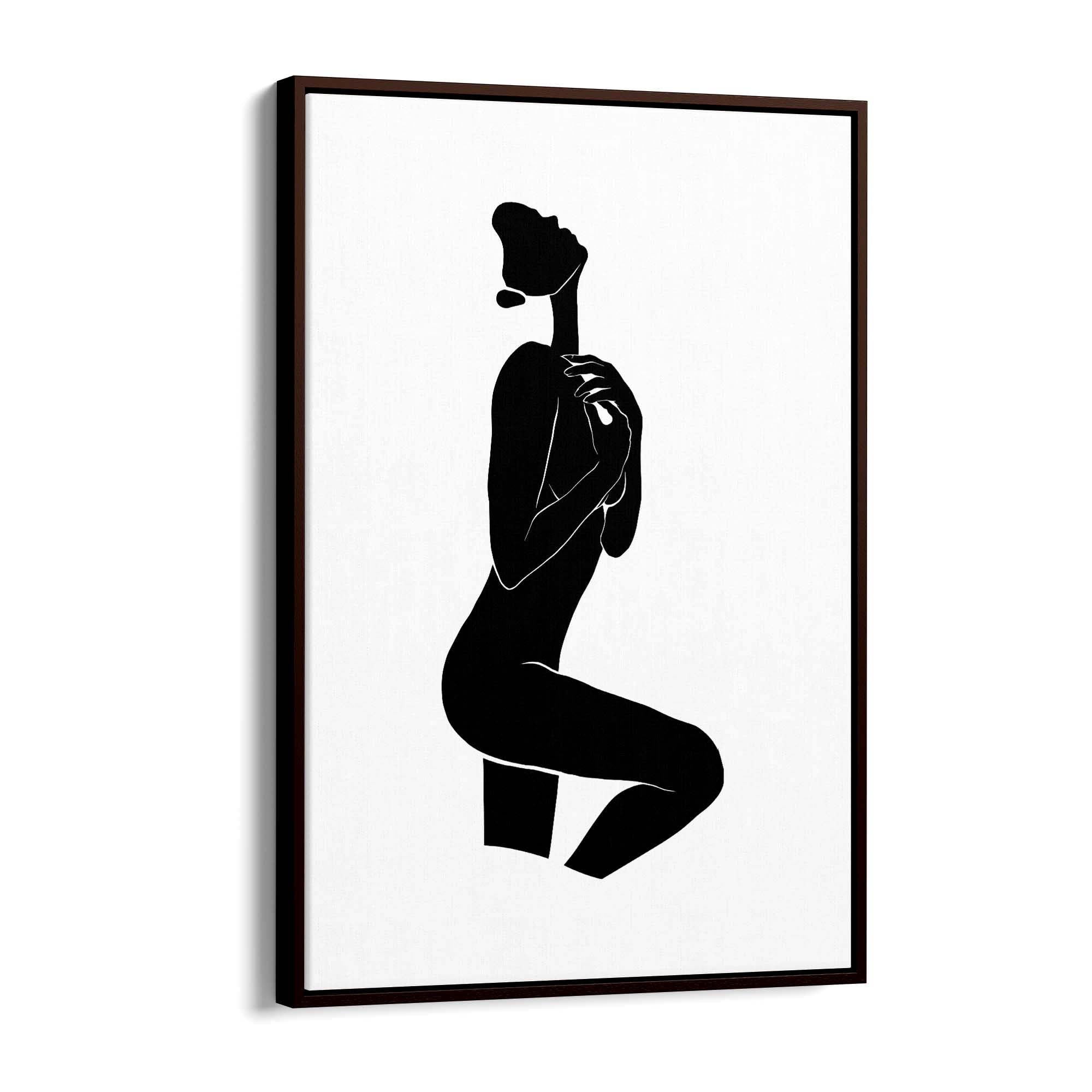 Minimal Nude Woman Female Shape Wall Art - The Affordable Art Company