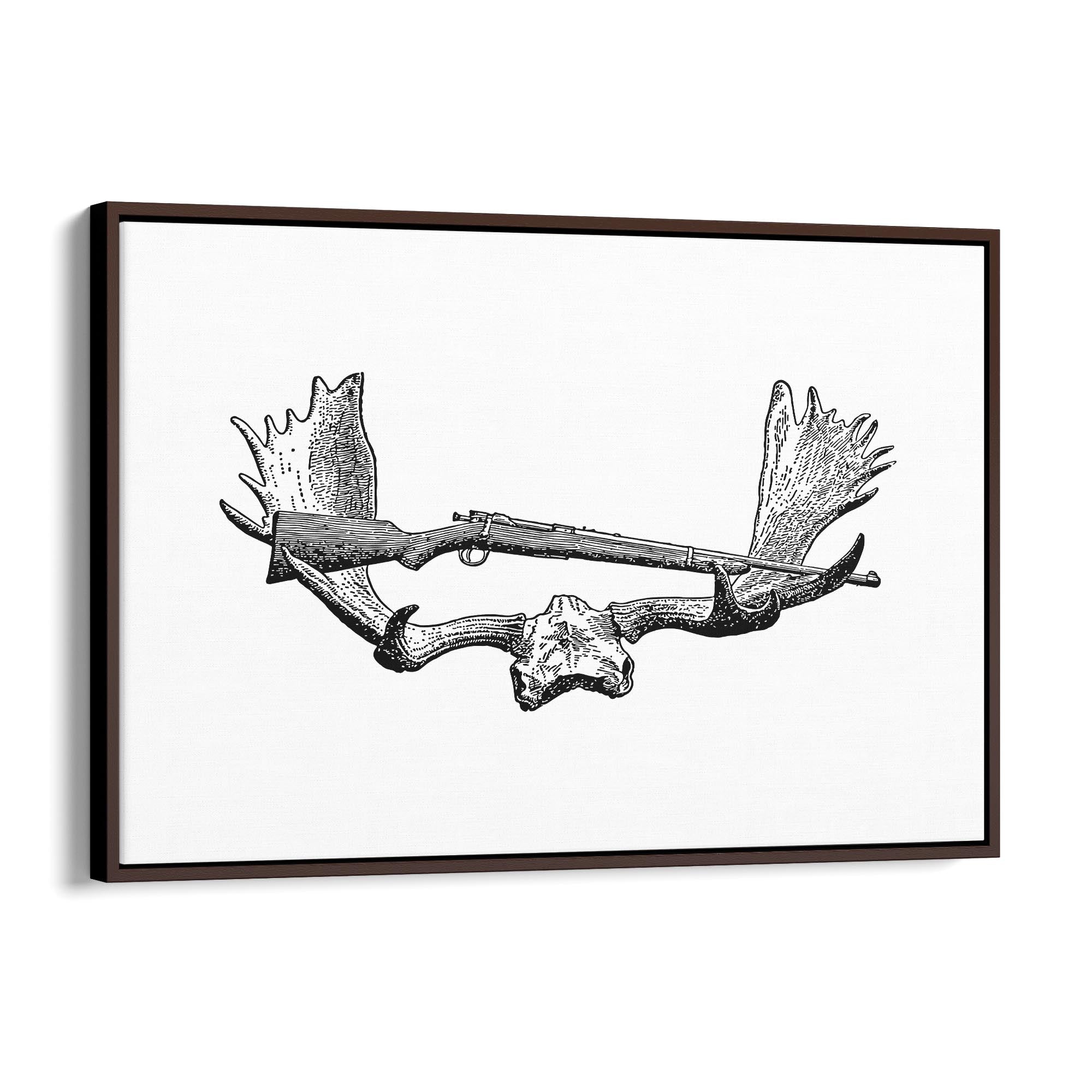Antlers Hunting Drawing Man Cave Wall Art #2 - The Affordable Art Company