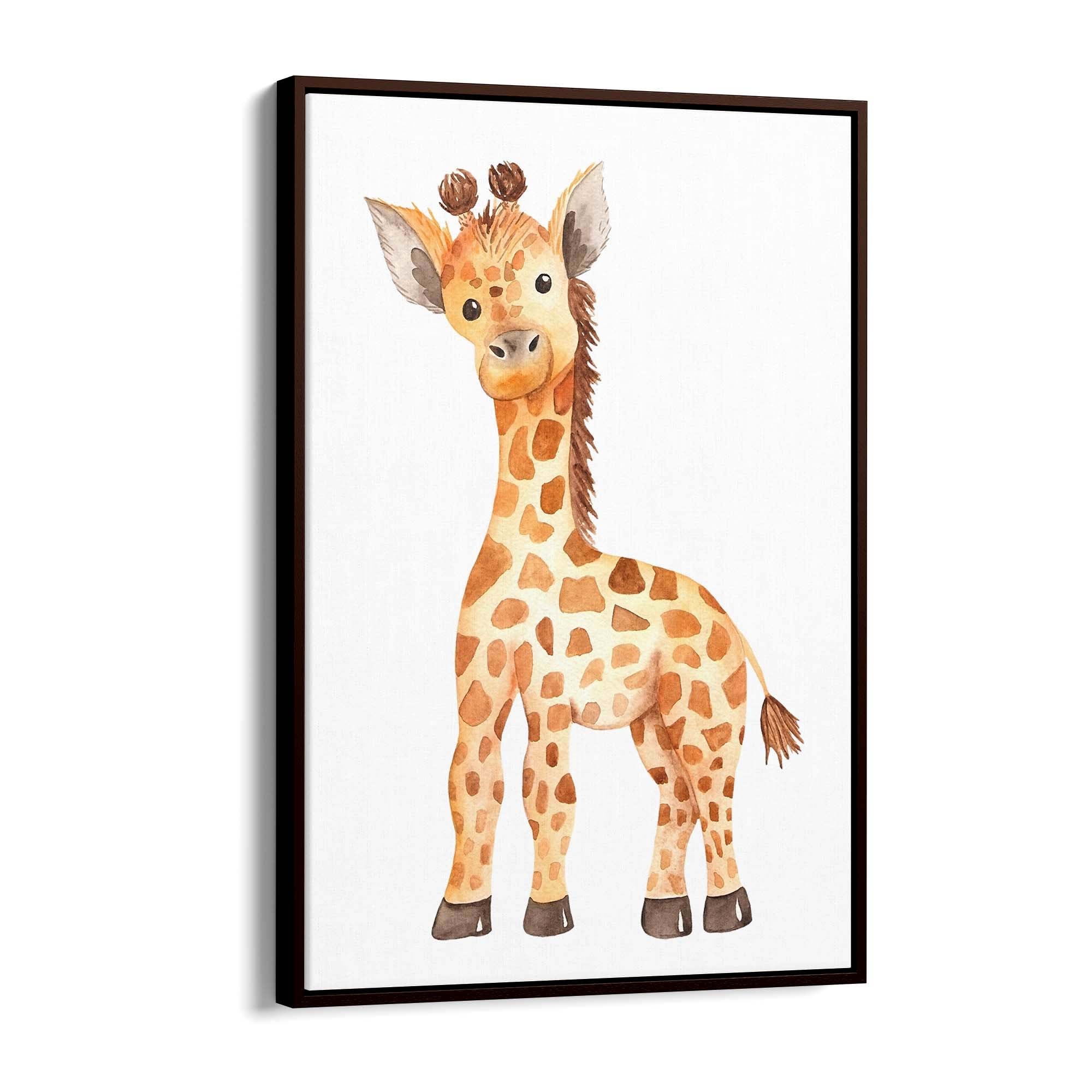Cartoon Giraffe Cute Nursery Baby Animal Wall Art #2 - The Affordable Art Company