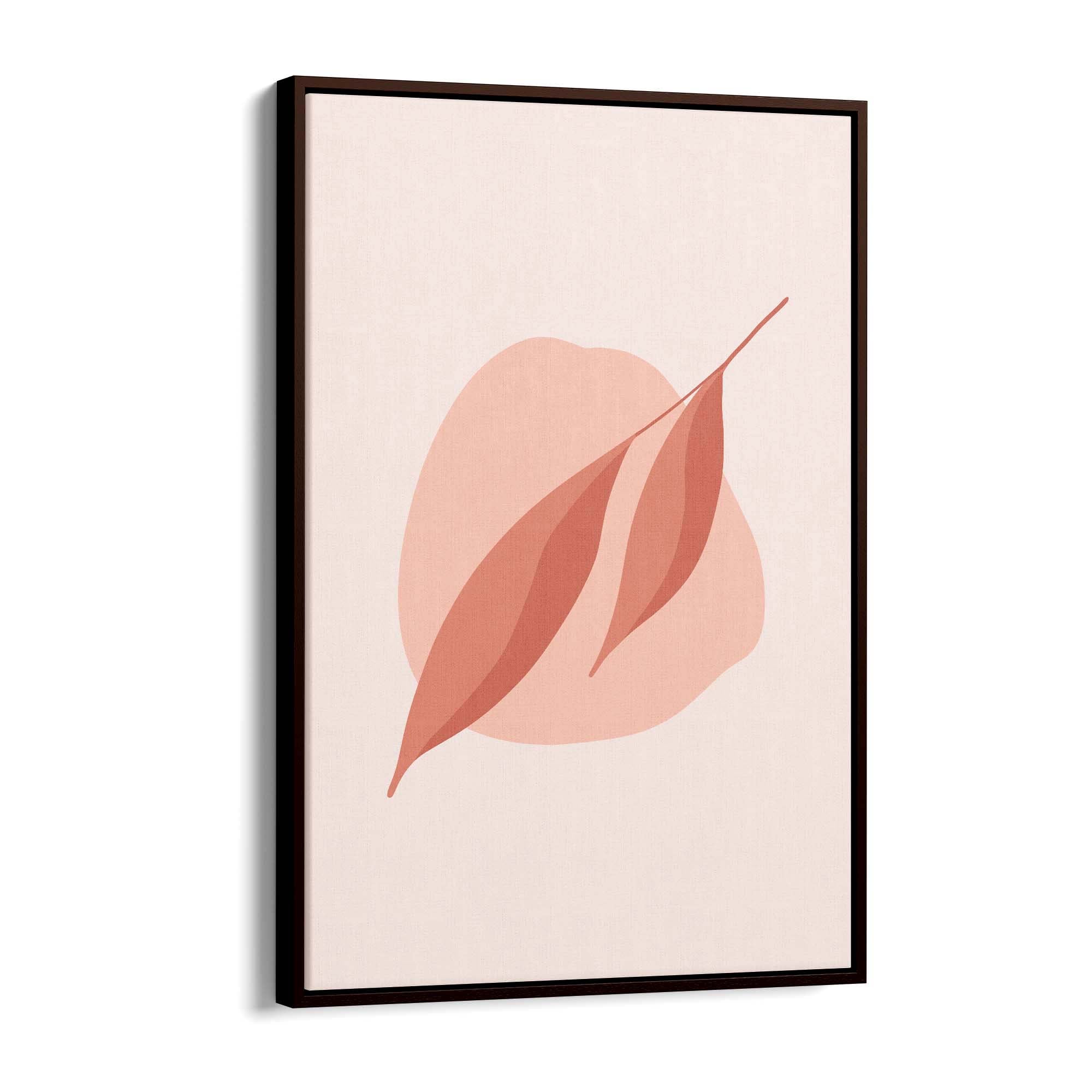Minimal Leaf Pink & Pastel Retro Abstract Wall Art #1 - The Affordable Art Company