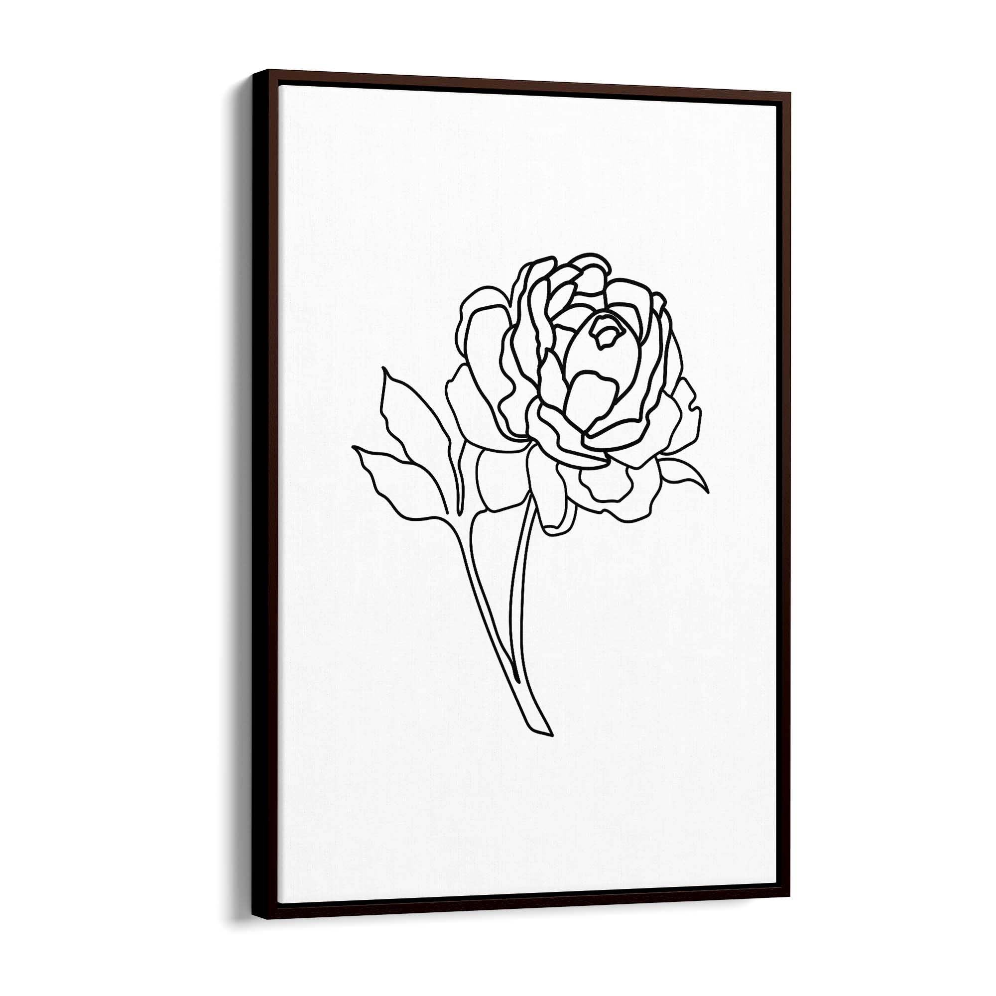Rose Flower Line Drawing Minimal Kitchen Wall Art #4 - The Affordable Art Company