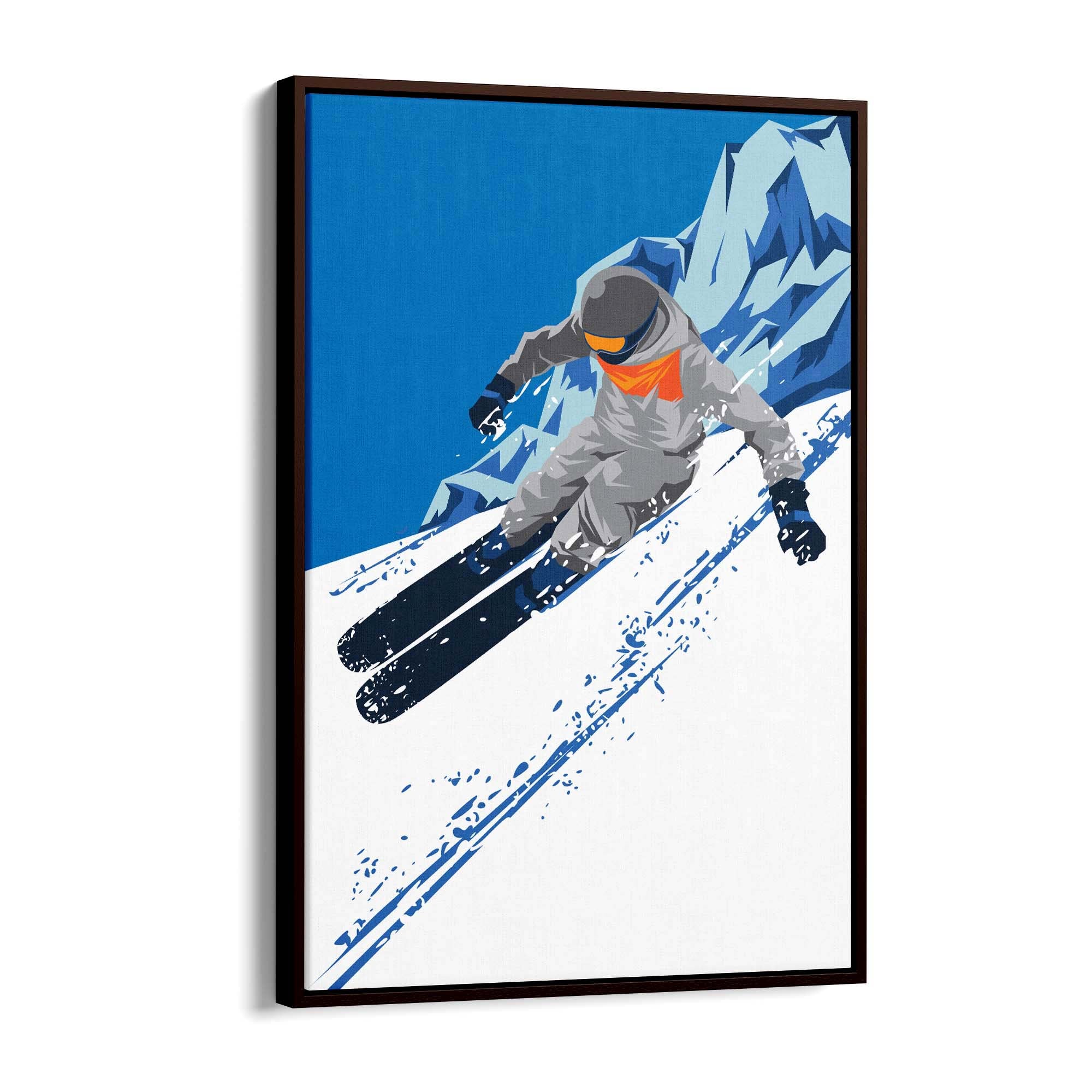 Retro Ski Winter Vintage Snow Cabin Wall Art #1 - The Affordable Art Company