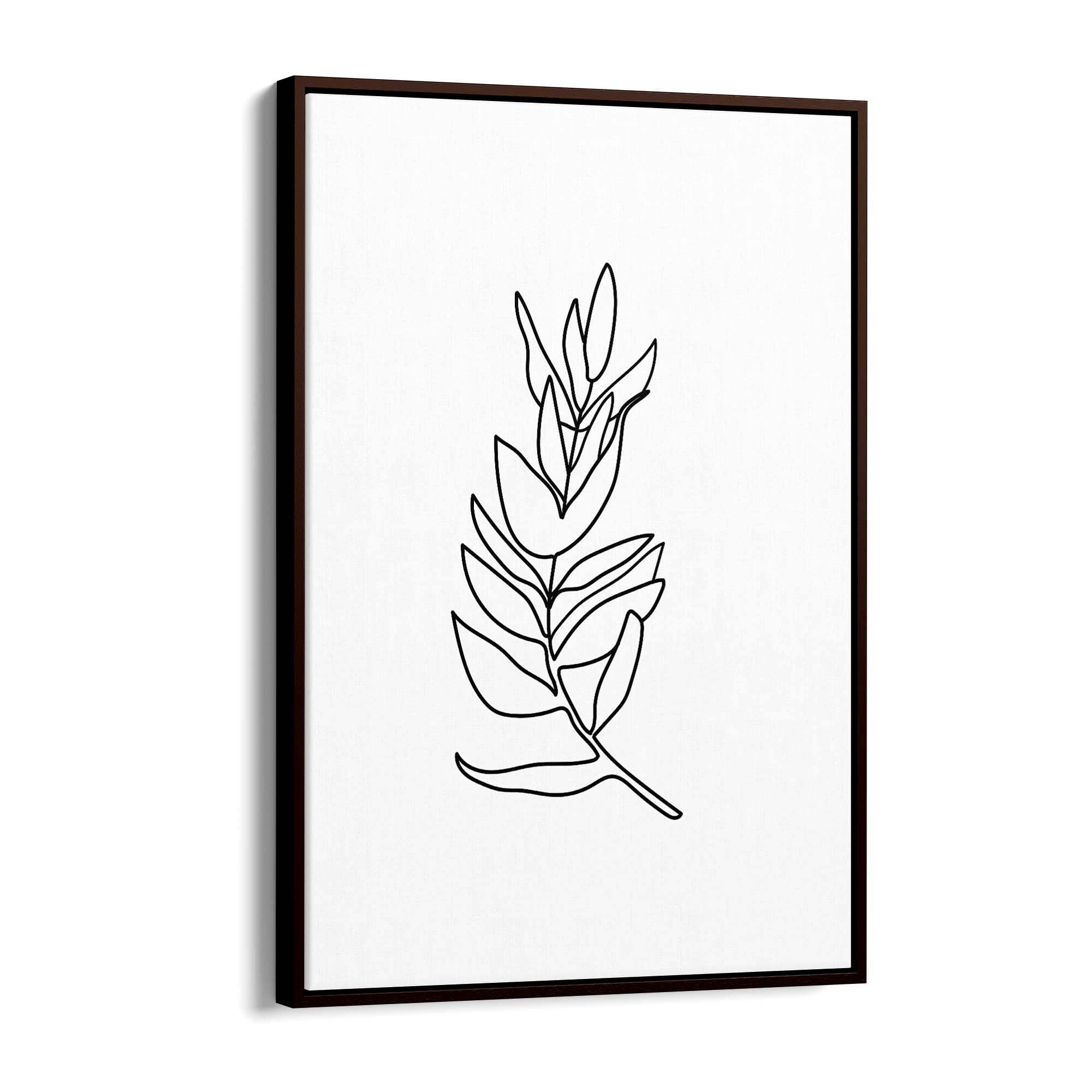 Minimal Branch Line Drawing Plant Nature Wall Art #1 - The Affordable Art Company