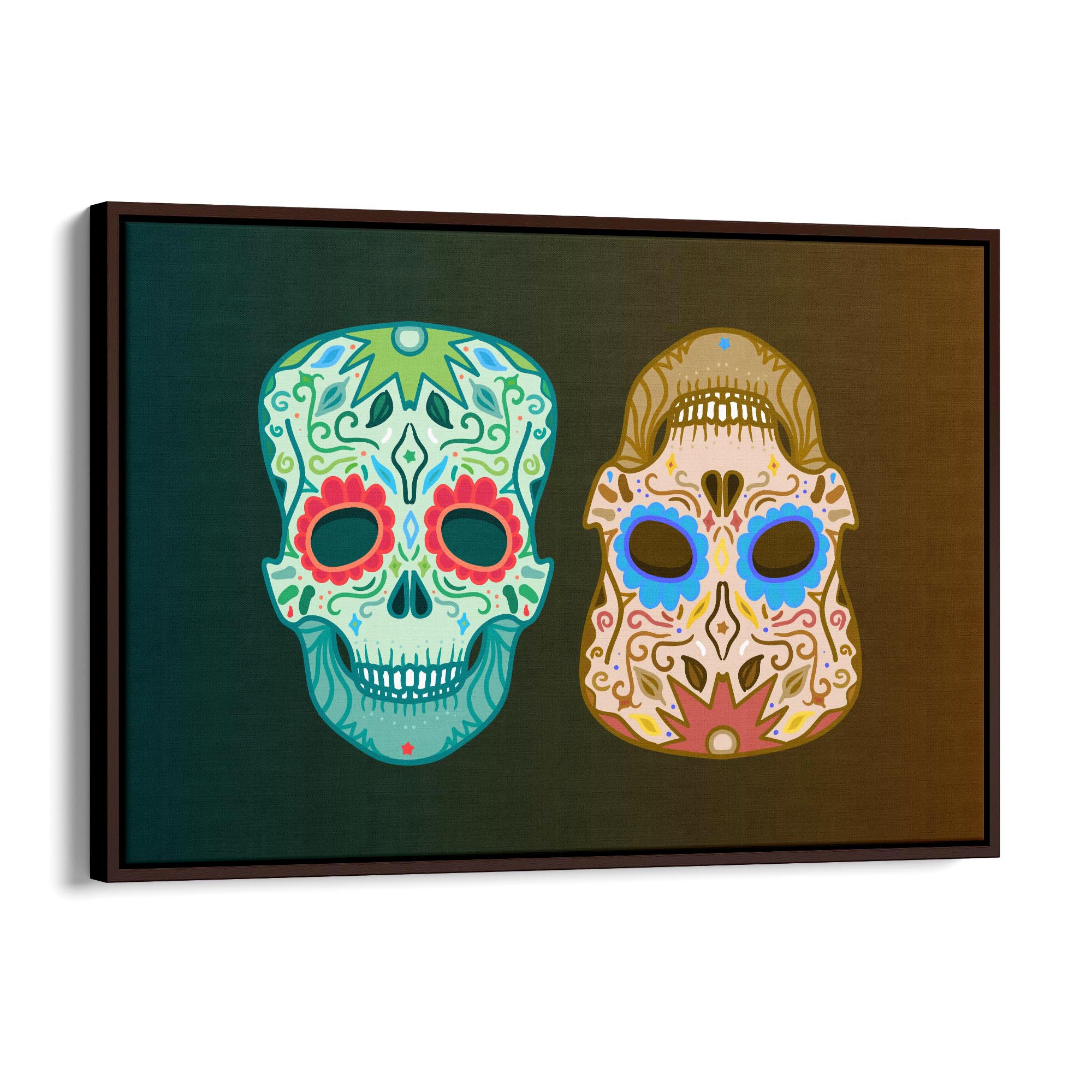 Vintage Mexican Day of the Dead Skulls Wall Art #2 - The Affordable Art Company