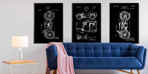 The Car & Bike Patent Wall Art Collection