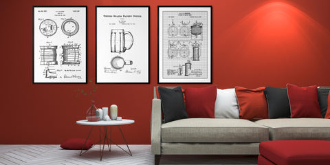 The Beer Patent Wall Art Collection