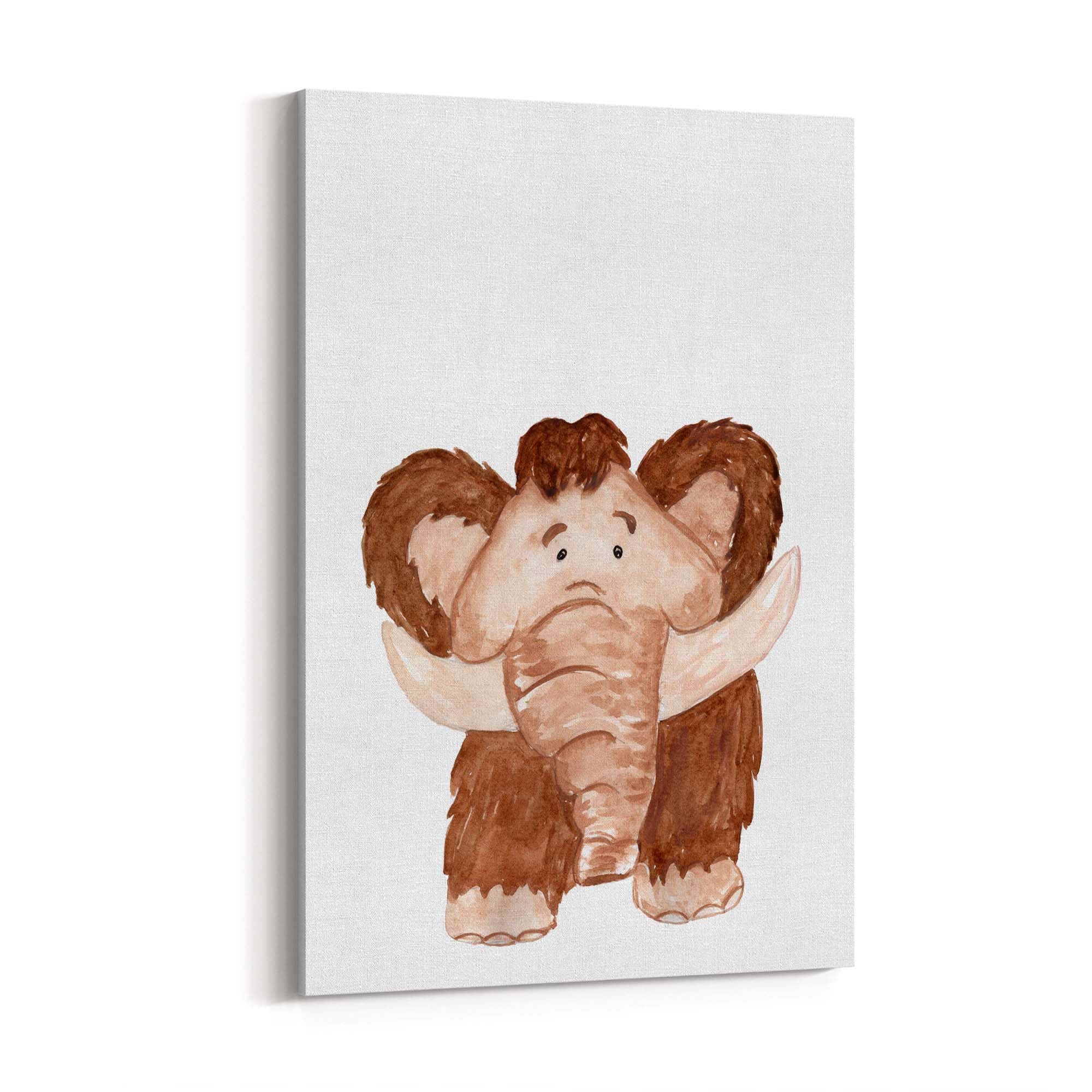 Cartoon Mammoth Cute Nursery Baby Animal Art - The Affordable Art Company