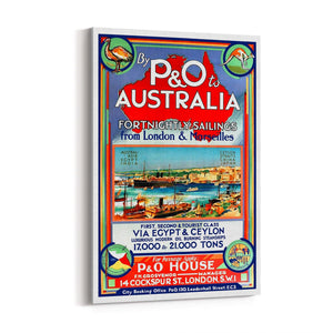 Vintage P&O Australia Travel Wall Art - The Affordable Art Company