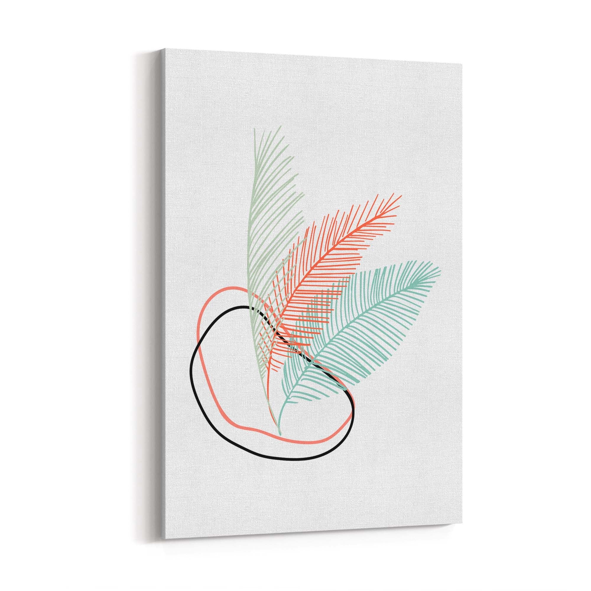 Minimal Feather Neon Abstract Design Wall Art #1 - The Affordable Art Company