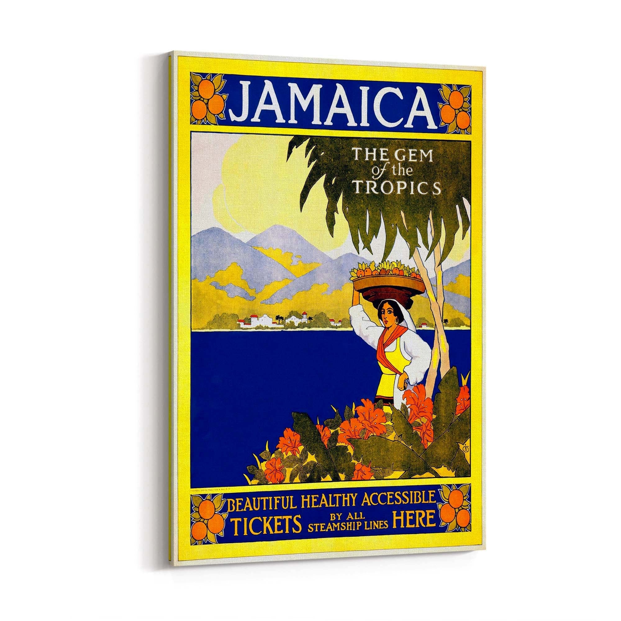 Jamaica Vintage Travel Advert Wall Art - The Affordable Art Company