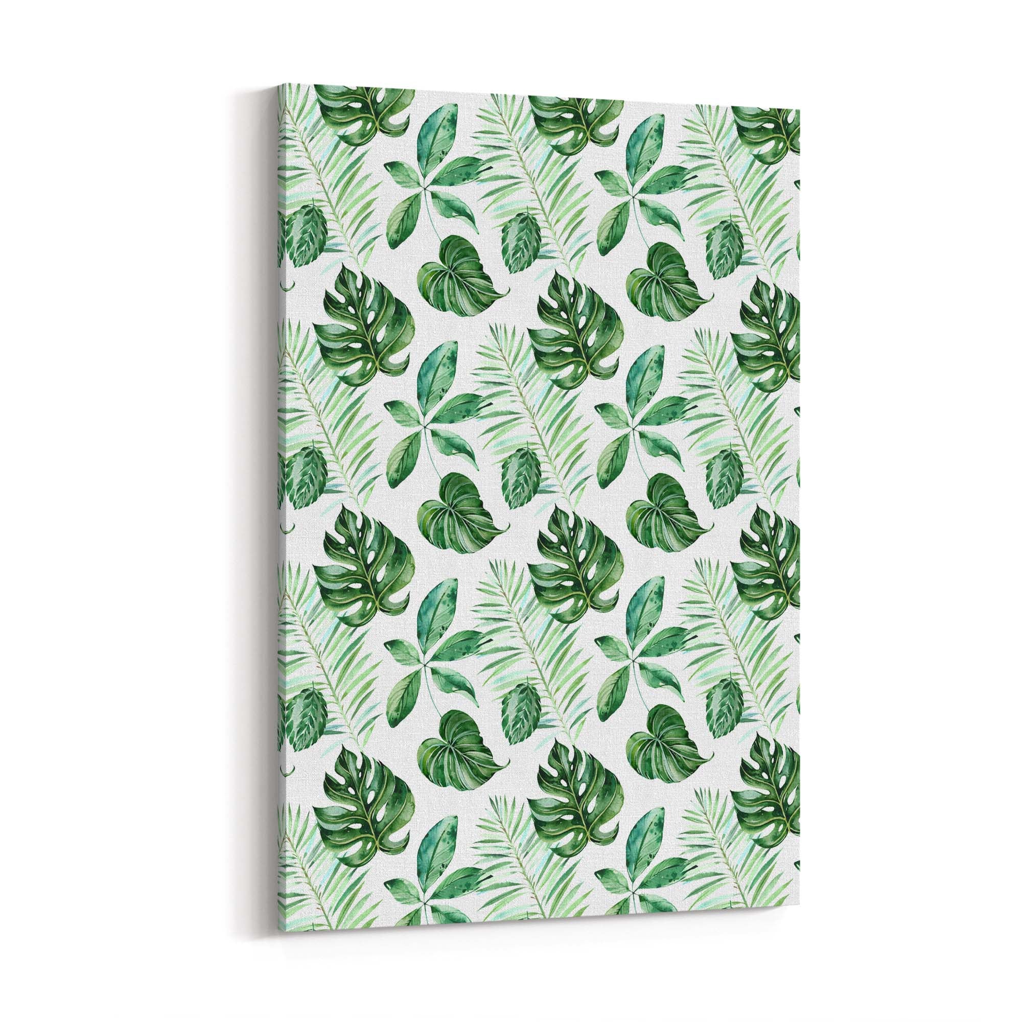 Green Leaves Pattern Nature Wall Art - The Affordable Art Company