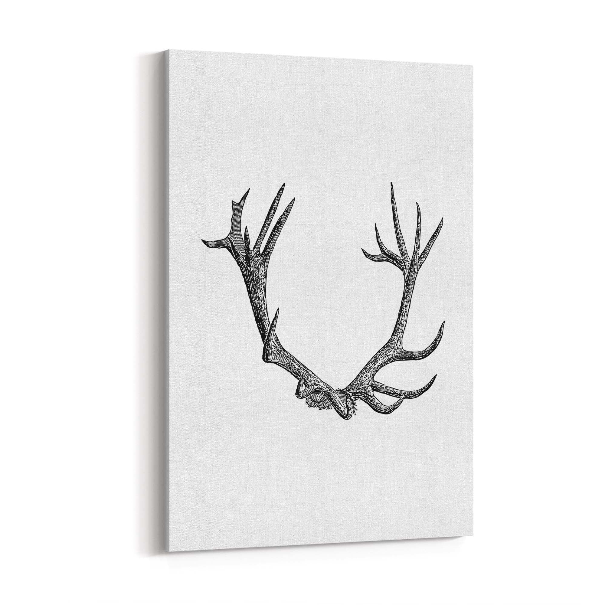 Antlers Hunting Drawing Man Cave Wall Art #1 - The Affordable Art Company