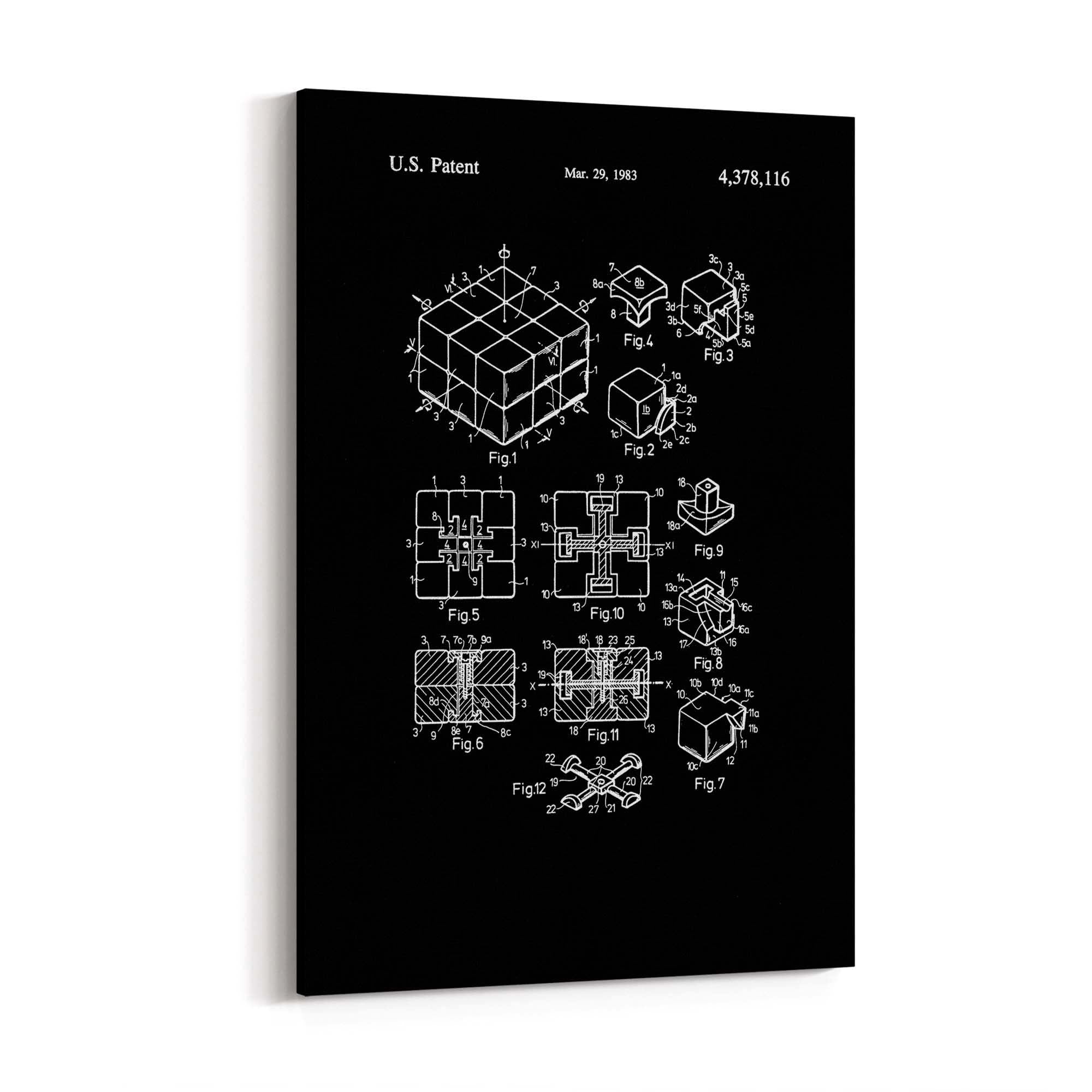 Vintage Rubik's Cube Patent 80s Toy Wall Art #1 - The Affordable Art Company