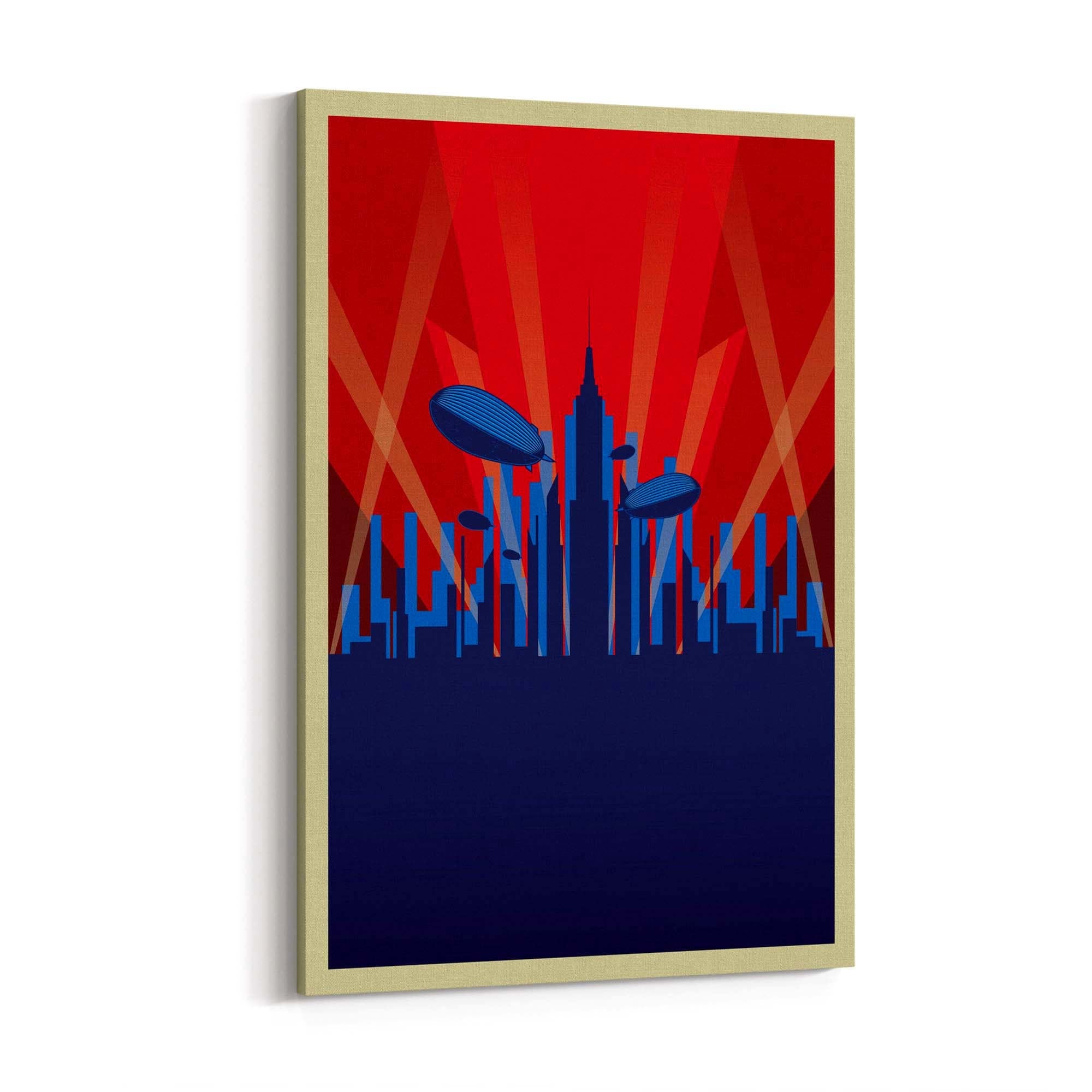 Art Deco 20s New York Vintage Retro Red Wall Art - The Affordable Art Company