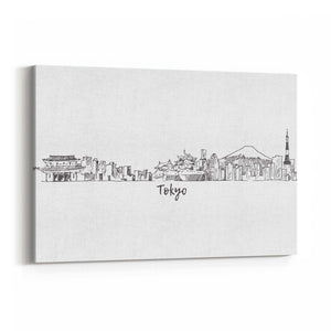 Tokyo Japan Cityscape Drawing Travel Wall Art #2 - The Affordable Art Company