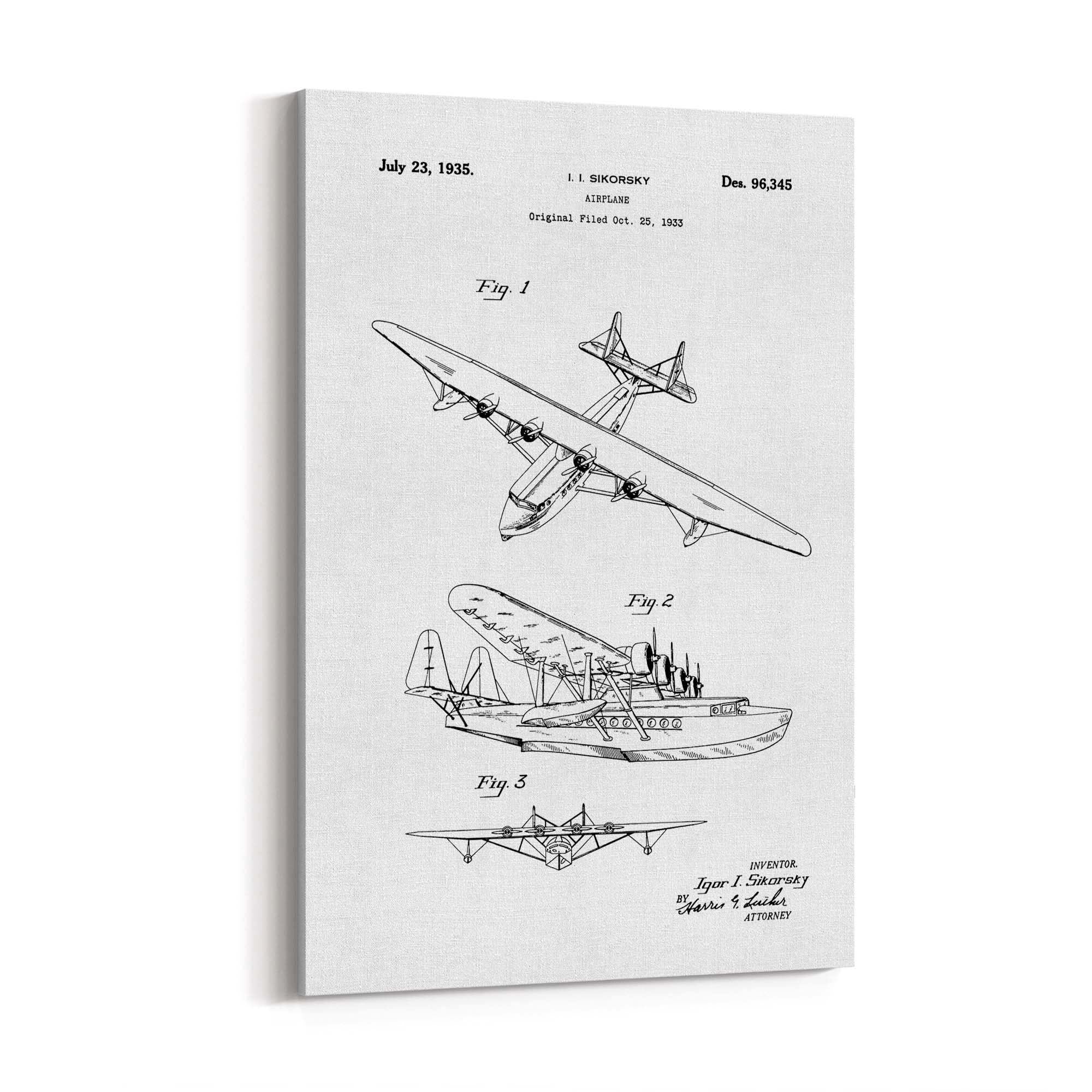 Airplane Patent - Wall Art Print 
