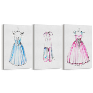 Set of Cute Ballerina Girls Bedroom Ballet Wall Art - The Affordable Art Company