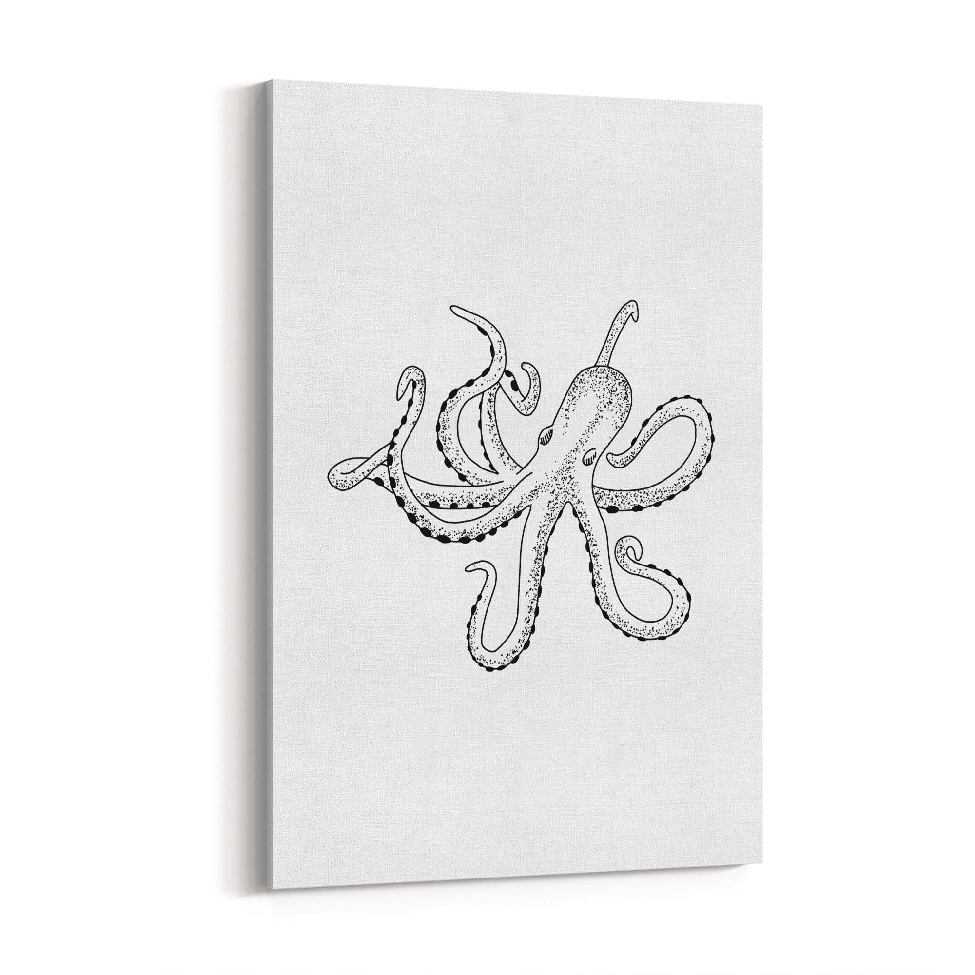 Octopus Drawing Minimal Sealife Wall Art #2 - The Affordable Art Company
