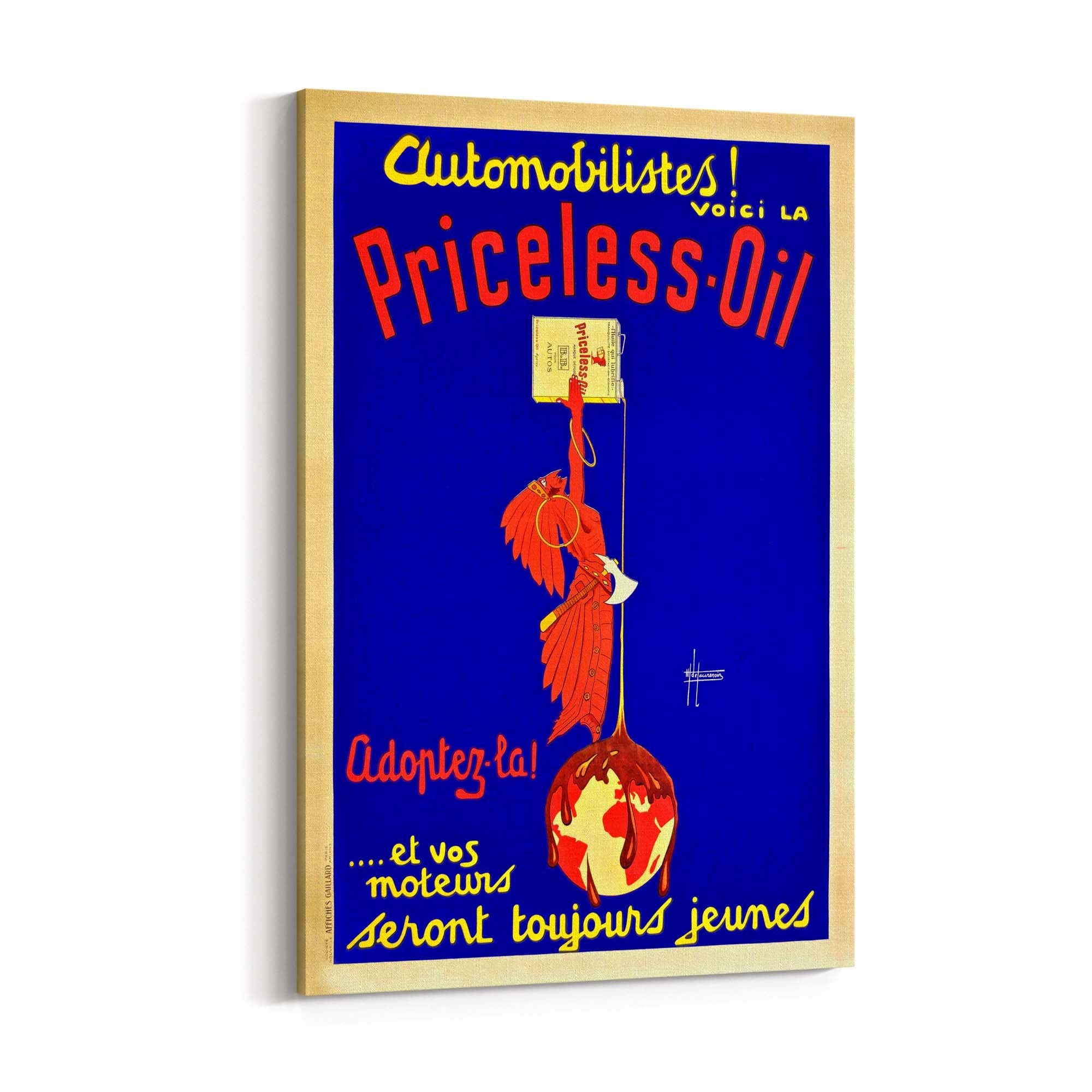 Priceless Oil Vintage Advert Man Garage Wall Art - The Affordable Art Company