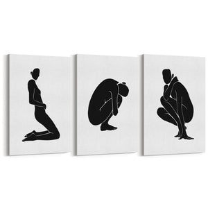 Set of Nude Body Drawing Female Minimal Wall Art #2 - The Affordable Art Company