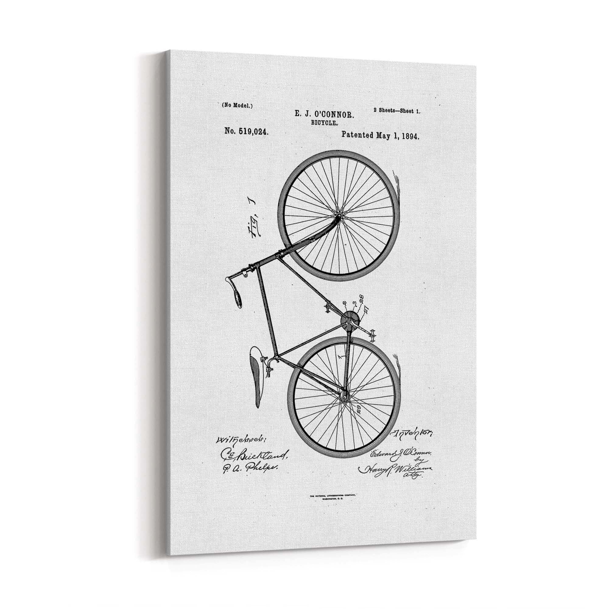 Vintage Bicycle Patent Cycling Cyclist Gift Wall Art #2 - The Affordable Art Company