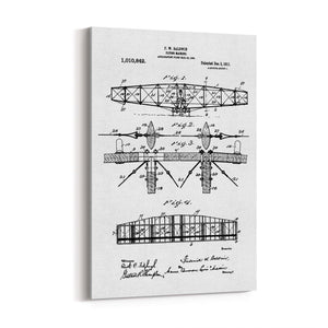 Airplane Patent - Black & White Wall Art 