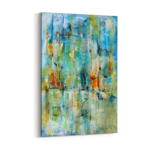 Blue Abstract Painting Minimal Modern Wall Art #2 - The Affordable Art Company