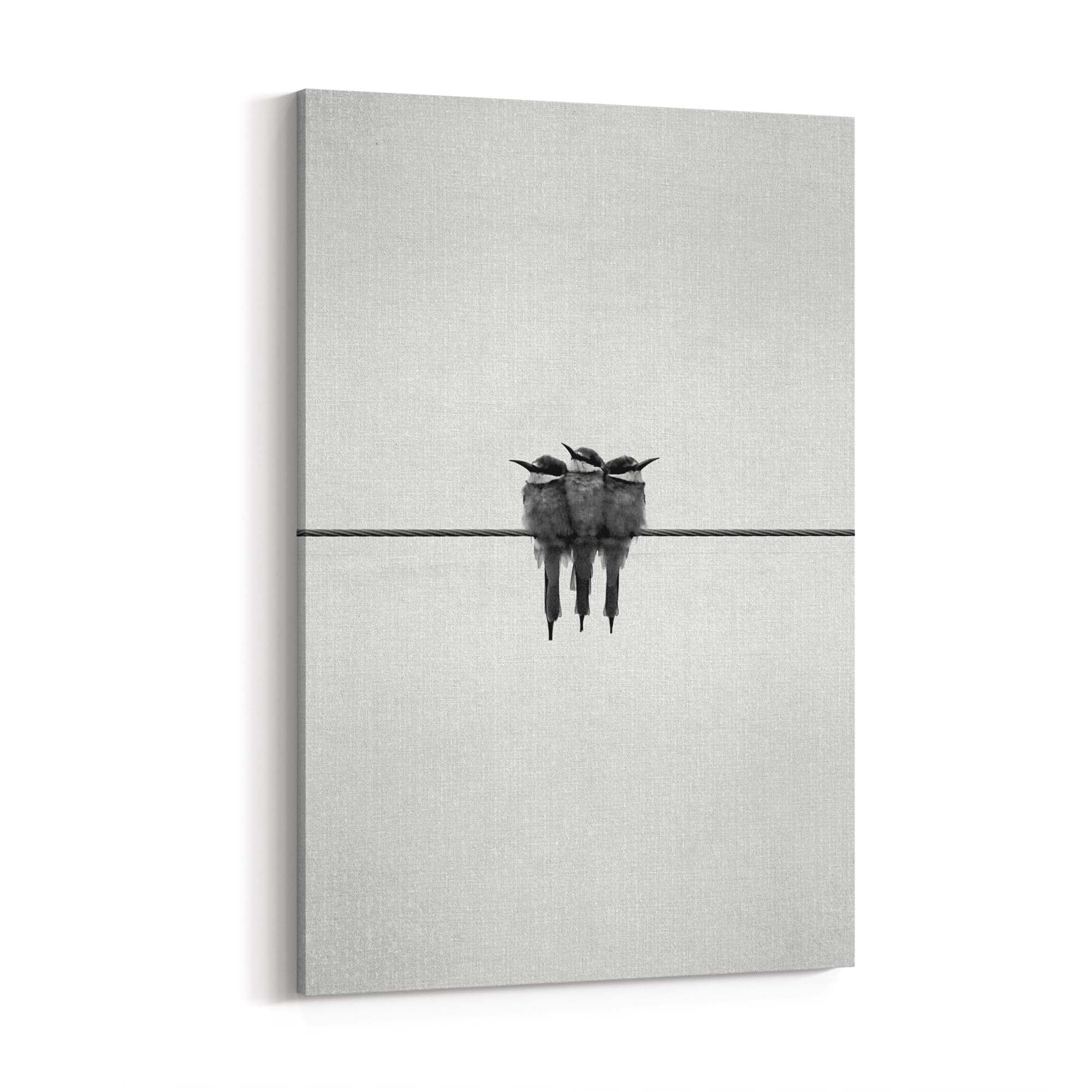 Abstract Bird on Wire Minimal Drawing Wall Art #1 - The Affordable Art Company