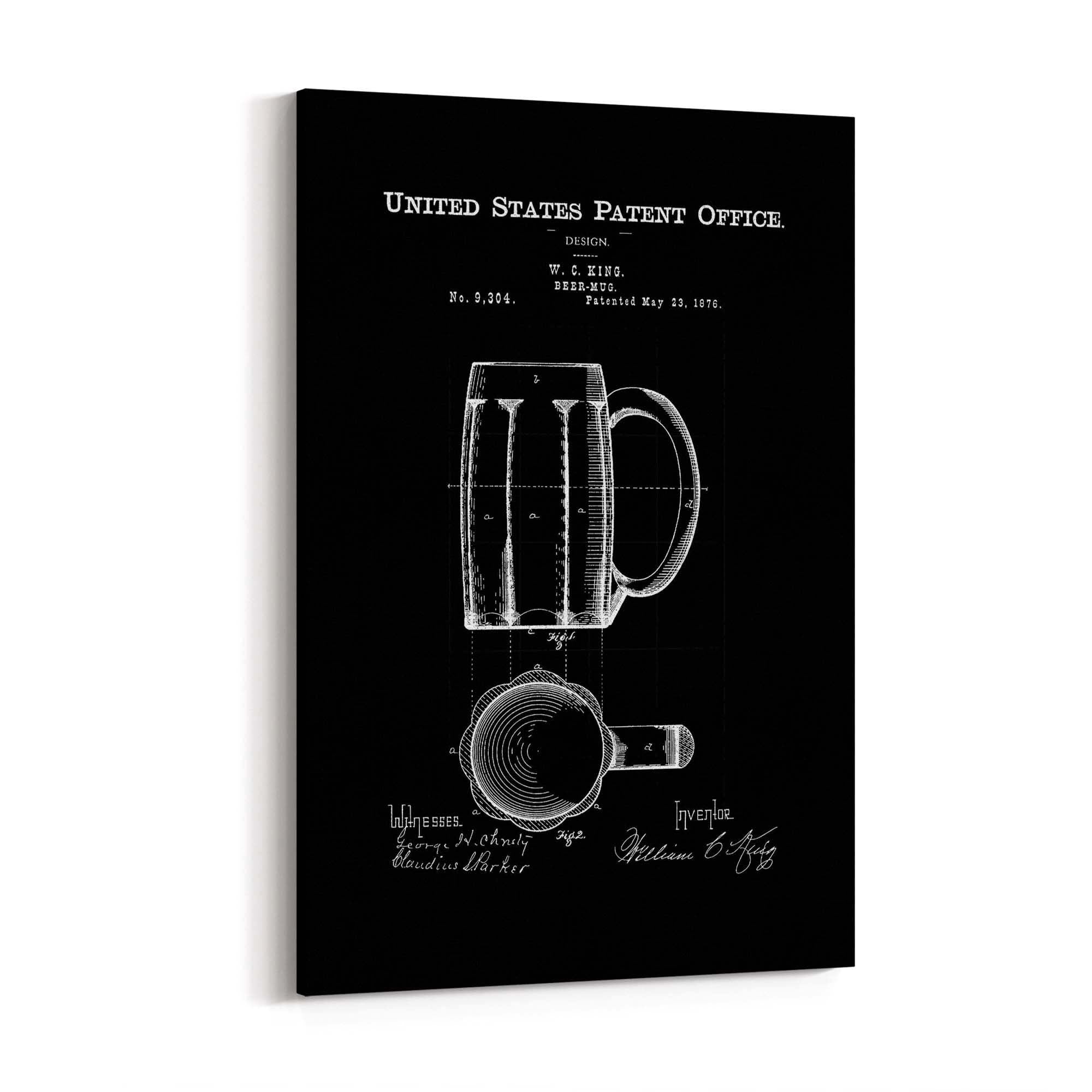 Vintage Beer Mug Patent Man Cave Gift Wall Art #1 - The Affordable Art Company