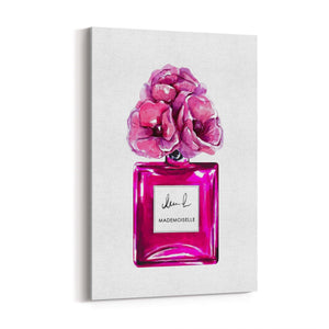 Pink Floral Perfume Bottle Fashion Flowers Wall Art #2 - The Affordable Art Company