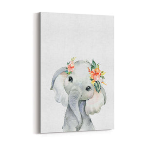 Cute Baby Elephant Nursery Animal Gift Wall Art #2 - The Affordable Art Company