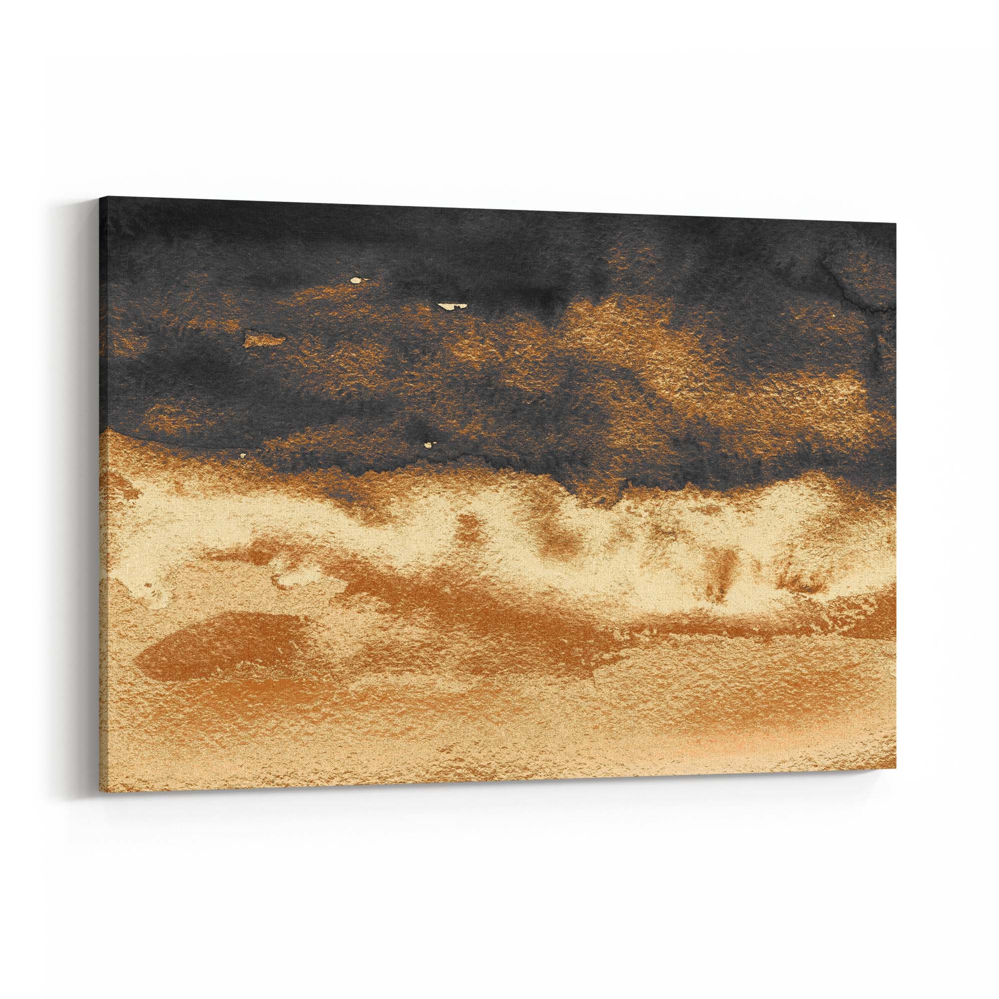 Black and Gold Abstract Painting Minimal Wall Art #1 - The Affordable Art Company