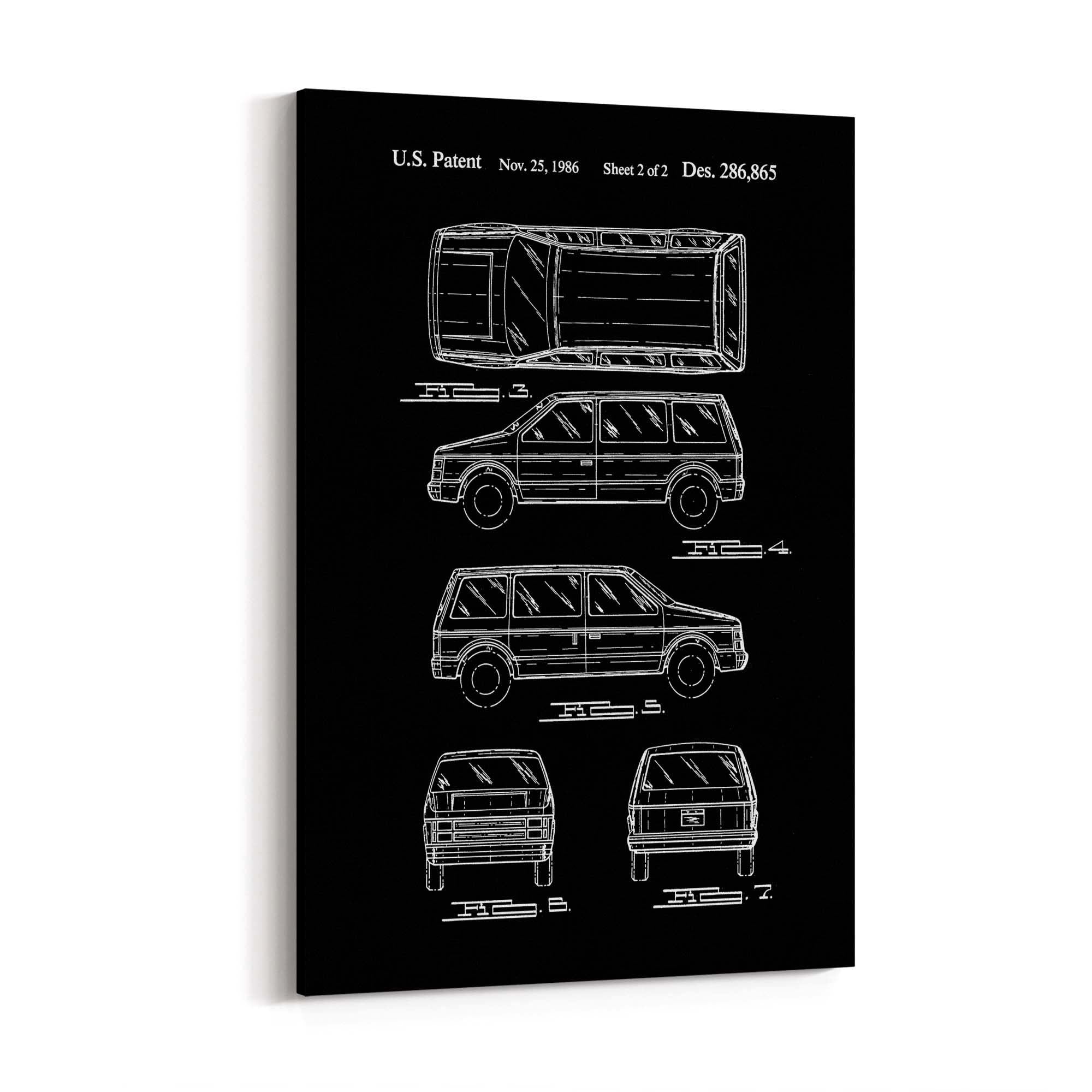 Vintage Minivan Patent Garage Wall Art #1 - The Affordable Art Company