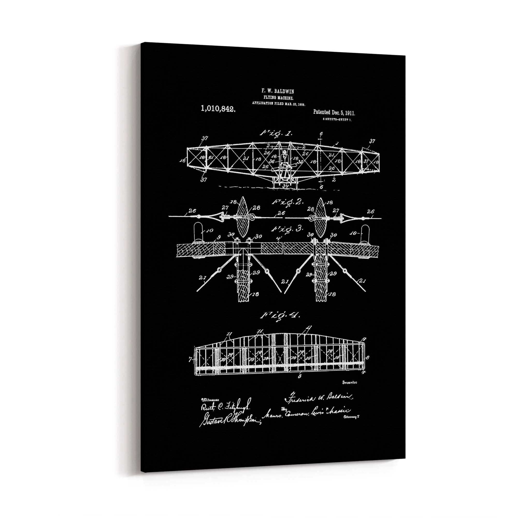 Airplane Patent Wall Art - 1911 Aircraft | The Affordable Art Company